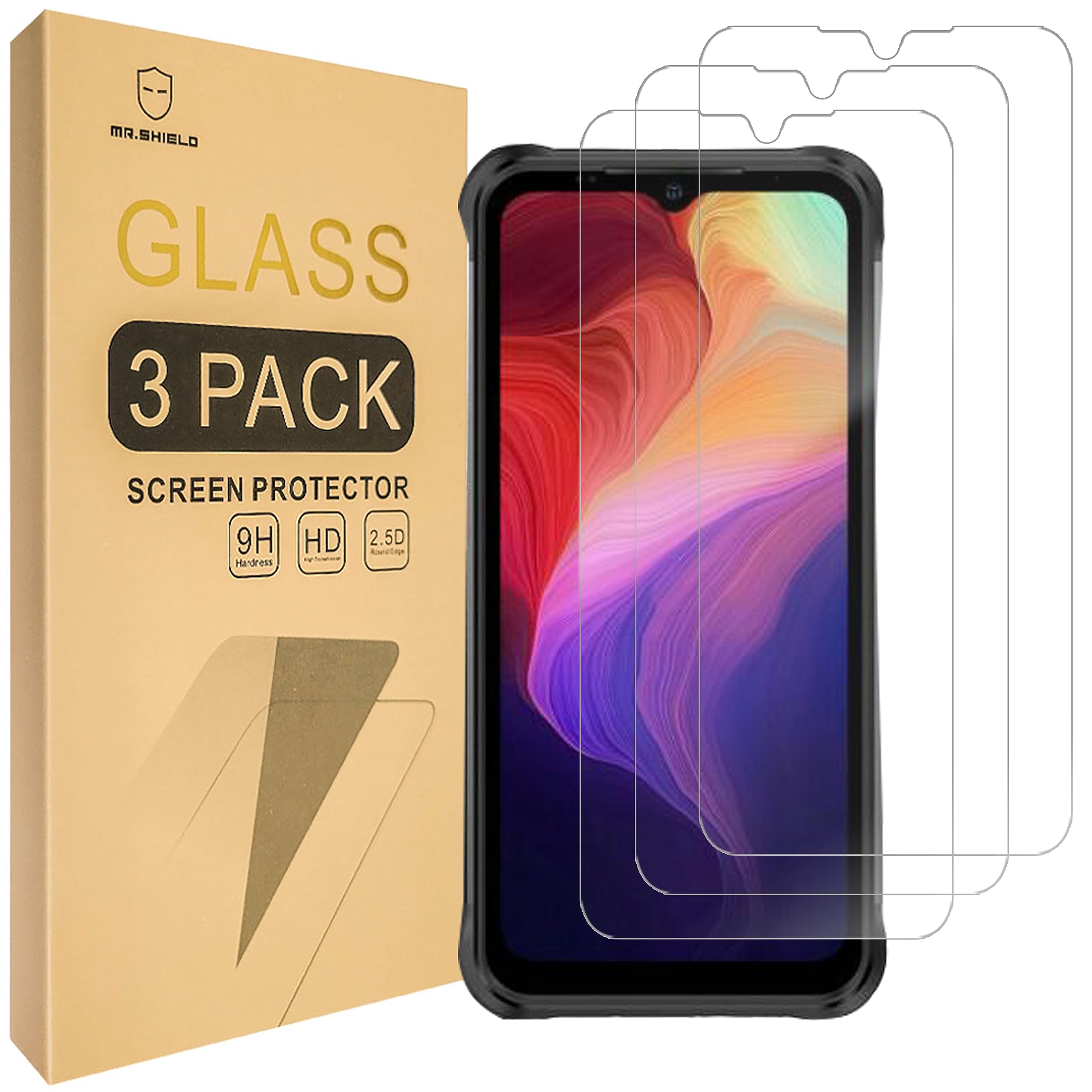 Mr.Shield [3-Pack] Screen Protector For Ulefone Power Armor 14 / Ulefone Power Armor 14 Pro [Tempered Glass] [Japan Glass ...