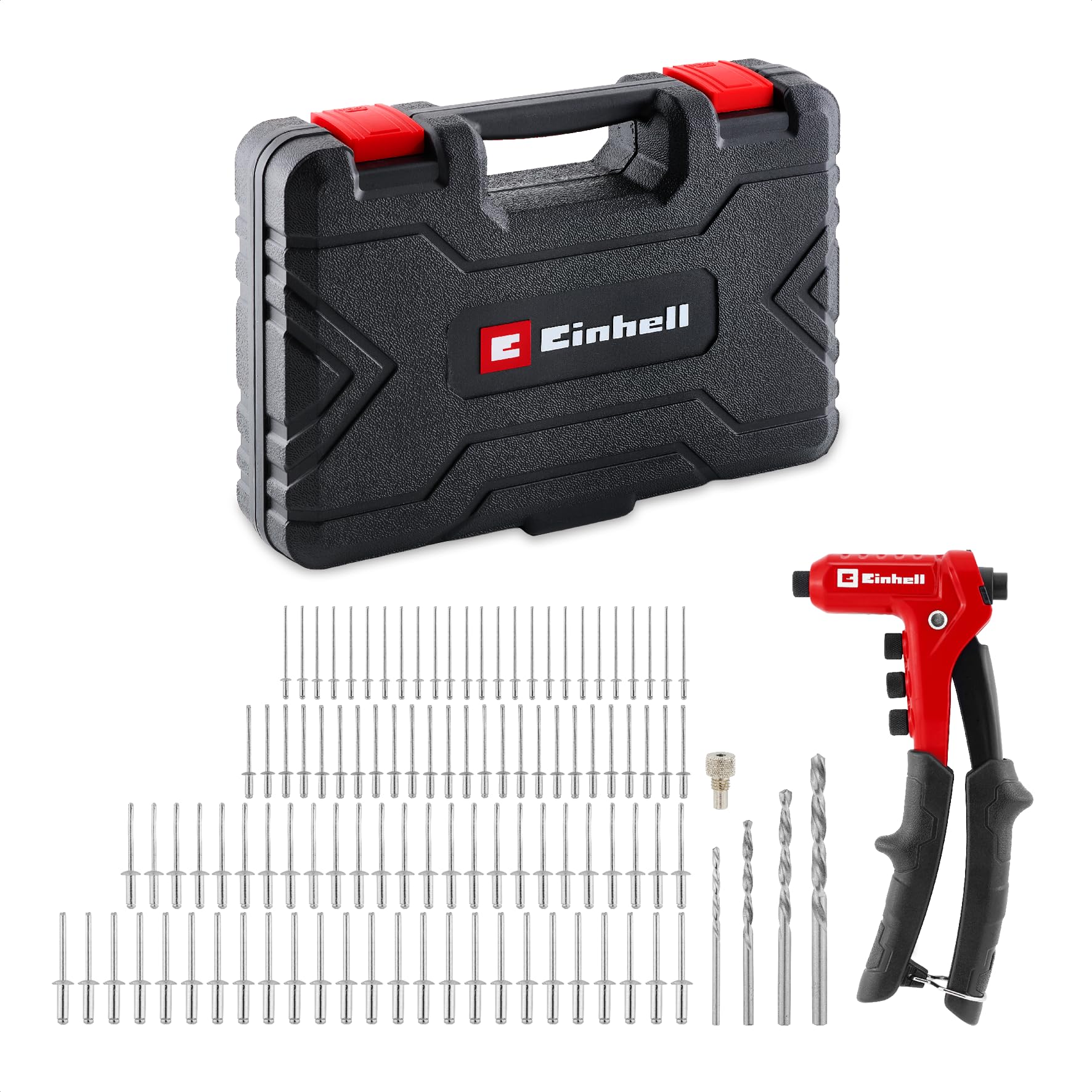 Einhell Pinza Rivettatrice Set 100 Rivetti 4 Ugelli Valigetta