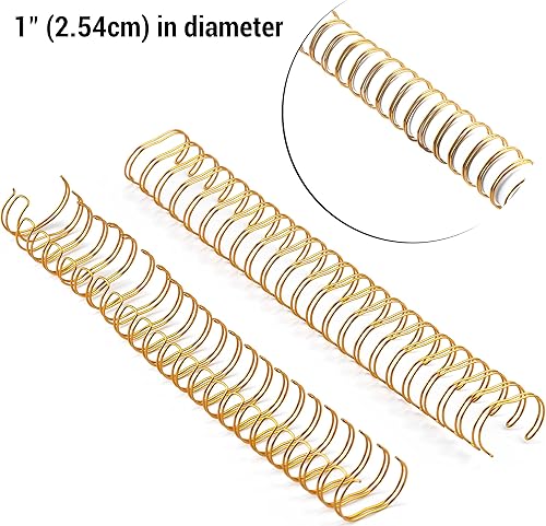 Miniatura 5 de 6 piezas de 1 pulgada de diámetro, 23 agujeros de alambre de metal, espinas de encuadernación de alambre de cincha, doble bucle, espiral, anillos de