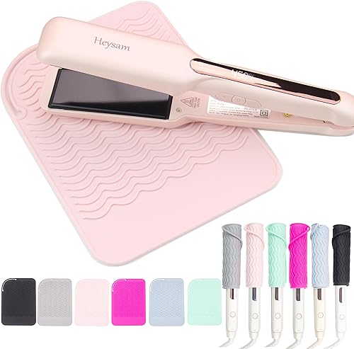 Miniatura 2 de Heysam Alfombrilla de silicona profesional resistente al calor, plancha plana para alisar el cabello, herramientas calientes, rizador de viaje,