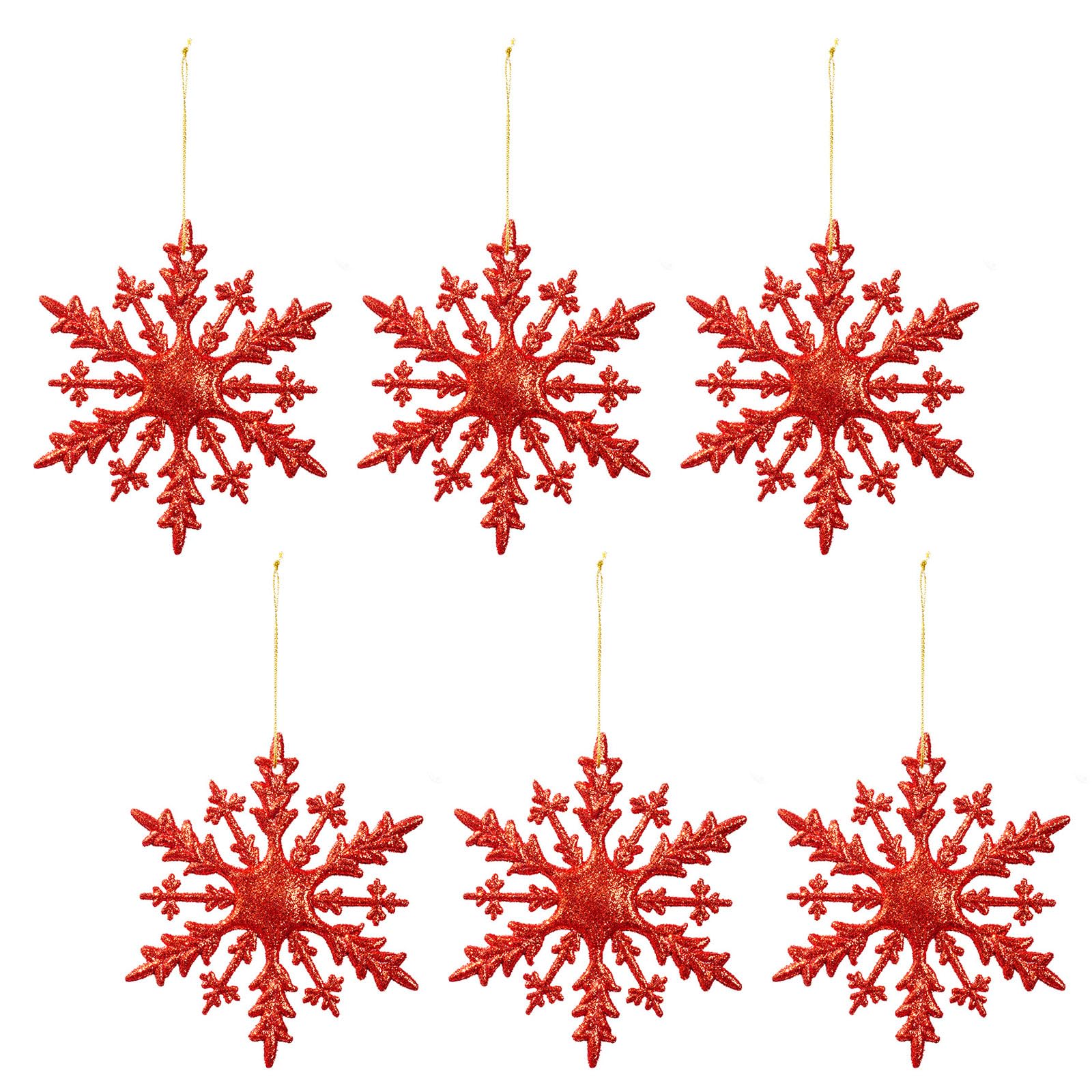 Kalttoy Red Winterland Deck Set Of 6 Permanent Pvc Christmas Suspended Divisions For Yearlong Cheer Permanent Christmas Tree Ornamentation