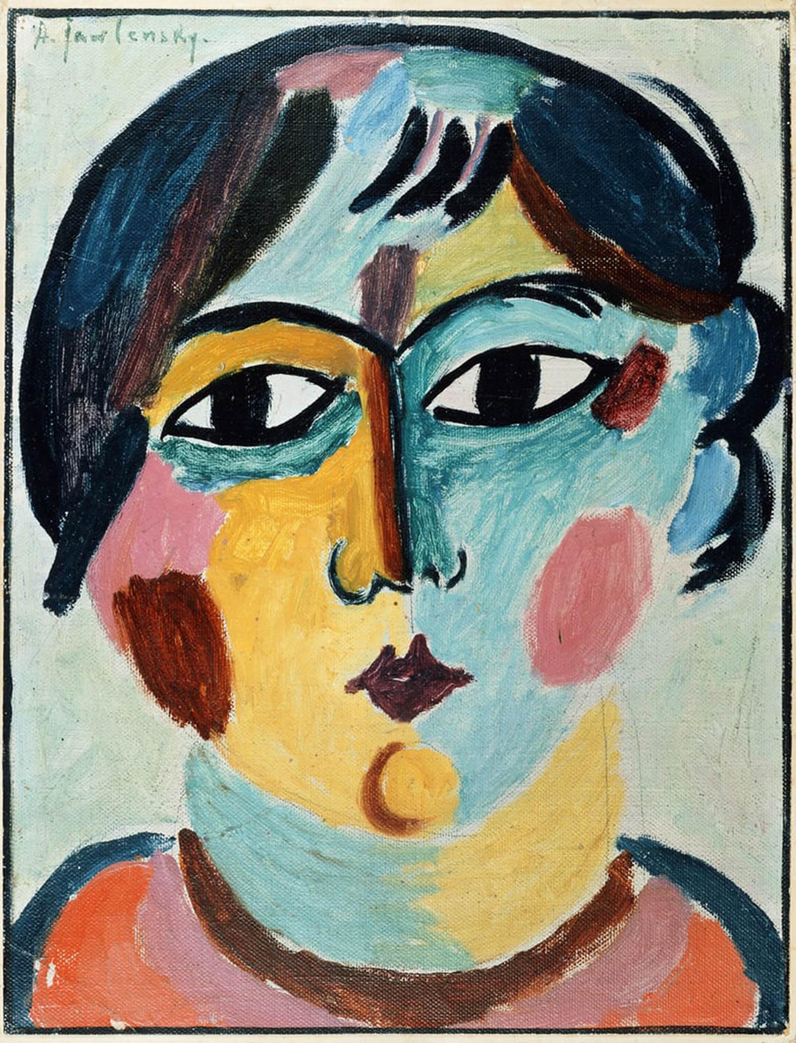 SERENDIPITP Abstract Painting Mural Print Picture Wall Decor Painting Girl by Alexej Von Jawlensky Vintage Wall Artwork for Home Decor 60x90cm