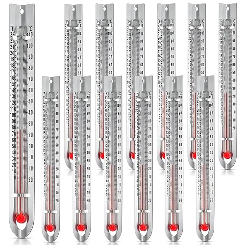 24 termómetros científicos en forma de V, doble escala, termómetro de laboratorio sin mercurio para suministros escolares de estudiantes,