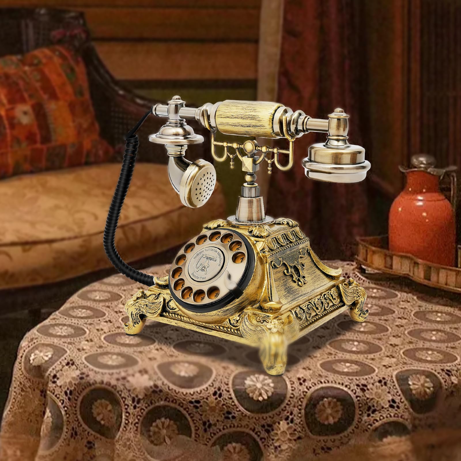Telefono – telefono antico con funzione di ripetizione di scelta Telefono retrò, chiamata HD, cancellazione del rumore, telefono antico, telefono fisso per casa, ufficio, caffetteria, hotel, galleria