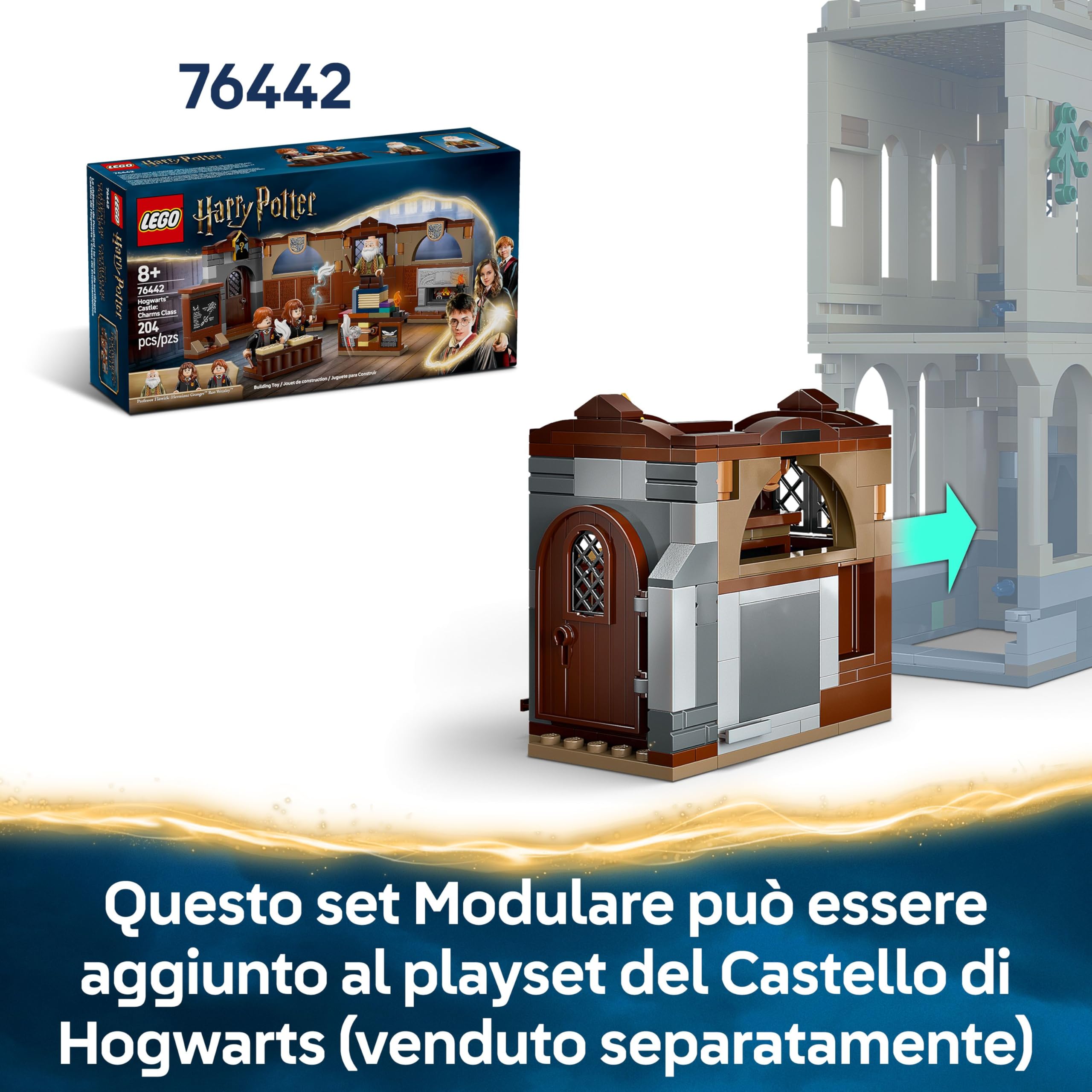 LEGO Harry Potter Castello di Hogwarts: Lezioni di Volo con 6 Minifigure da Collezione tra cui Draco Malfoy e la Professoressa McGonagall, Gioco di Ruolo per Bambini da 9 Anni dal Mondo Magico 76447