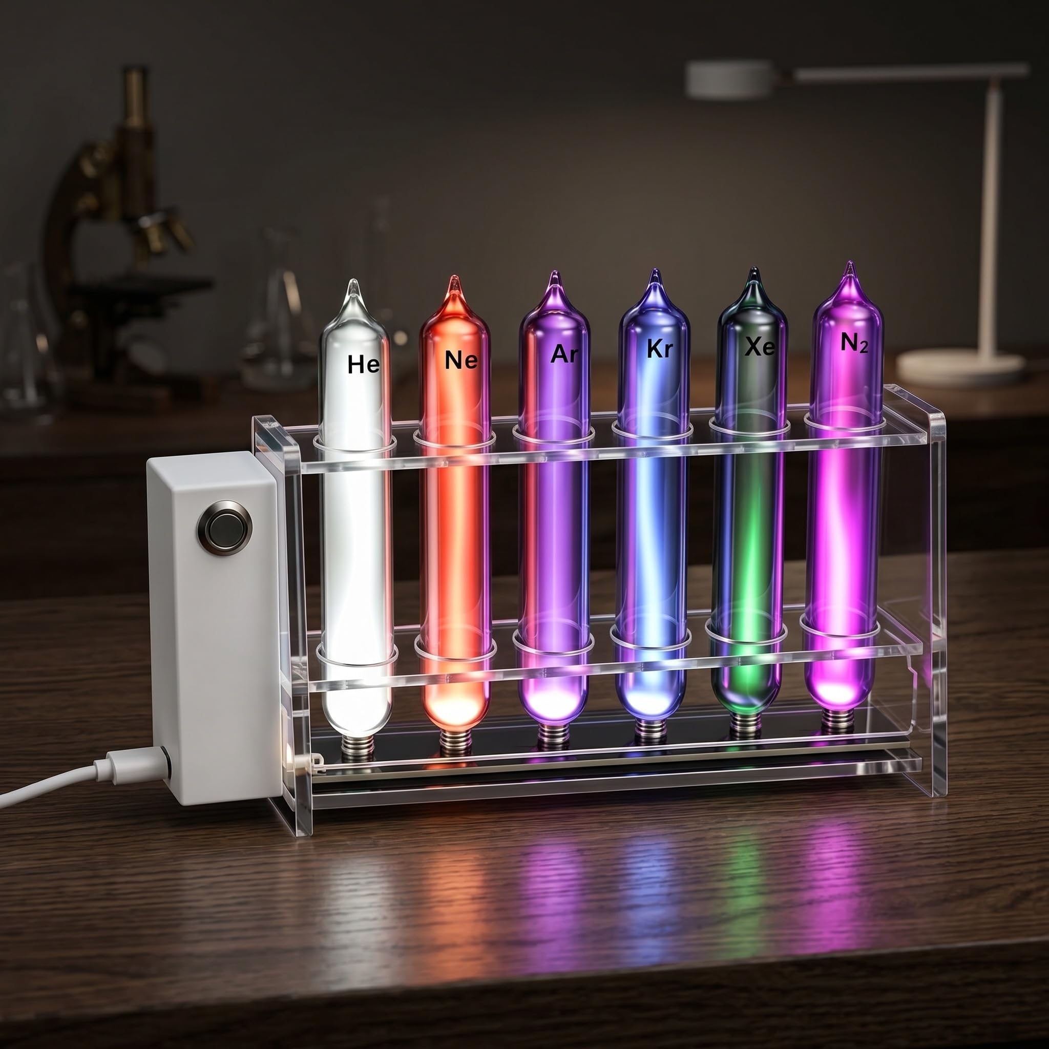 6PCS Noble Gas Glow Tubes Set, Inert Gas Glow Demonstration Set