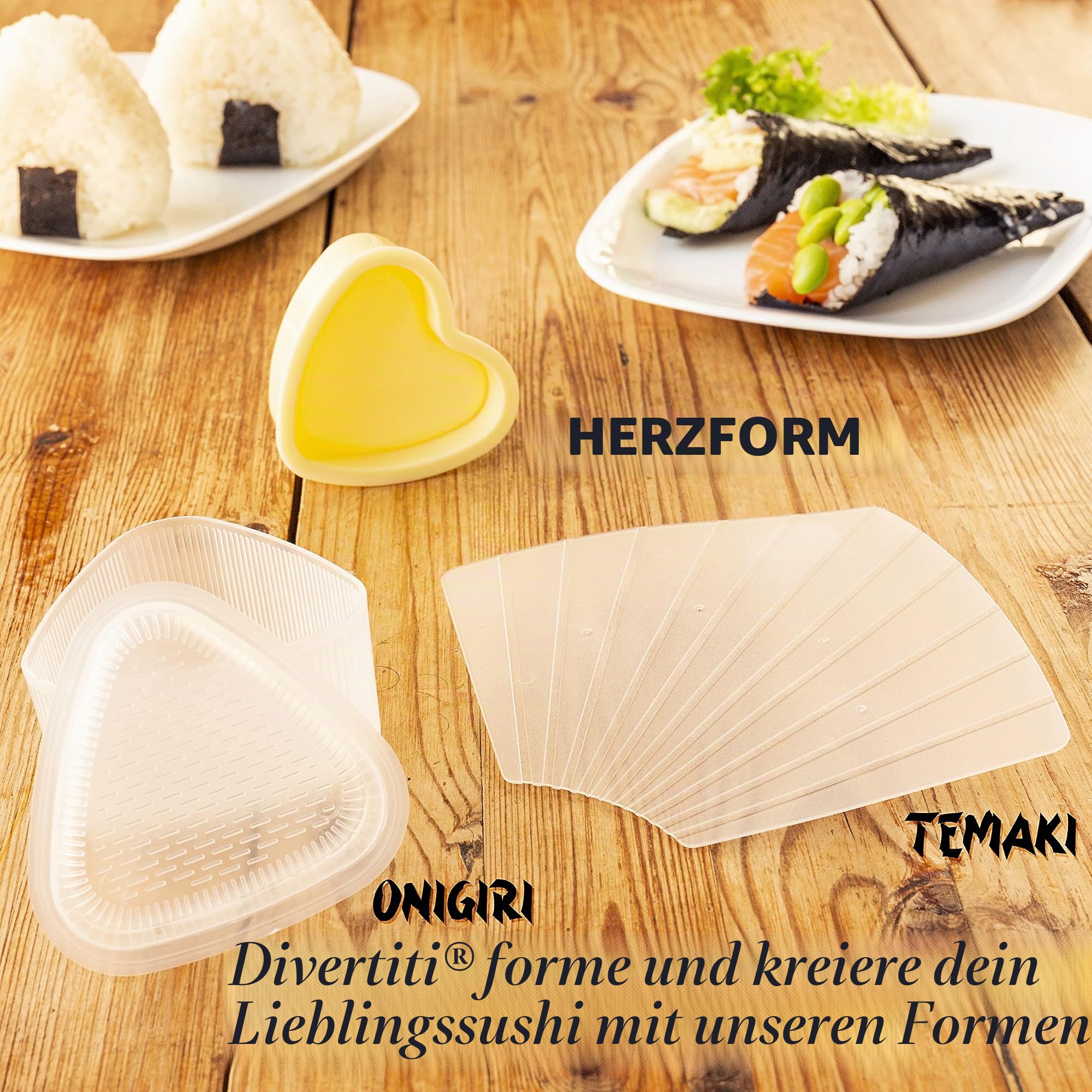 Sushi Set Neuheit 2026, 29-teilig mit PRAKTISCHEM GUIDE, Kochbuch & Rezeptbuch, Professioneller Sushi Maker Set für Anfänger, mit Bambusmatte, Essstäbchen und Onigiri Form