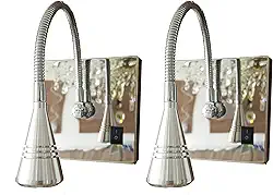 Kit 2 Arandelas Articulada Led Leitura Cabeceira Cama Hotel Com Interruptor (Luz Branca Fria 6500k)