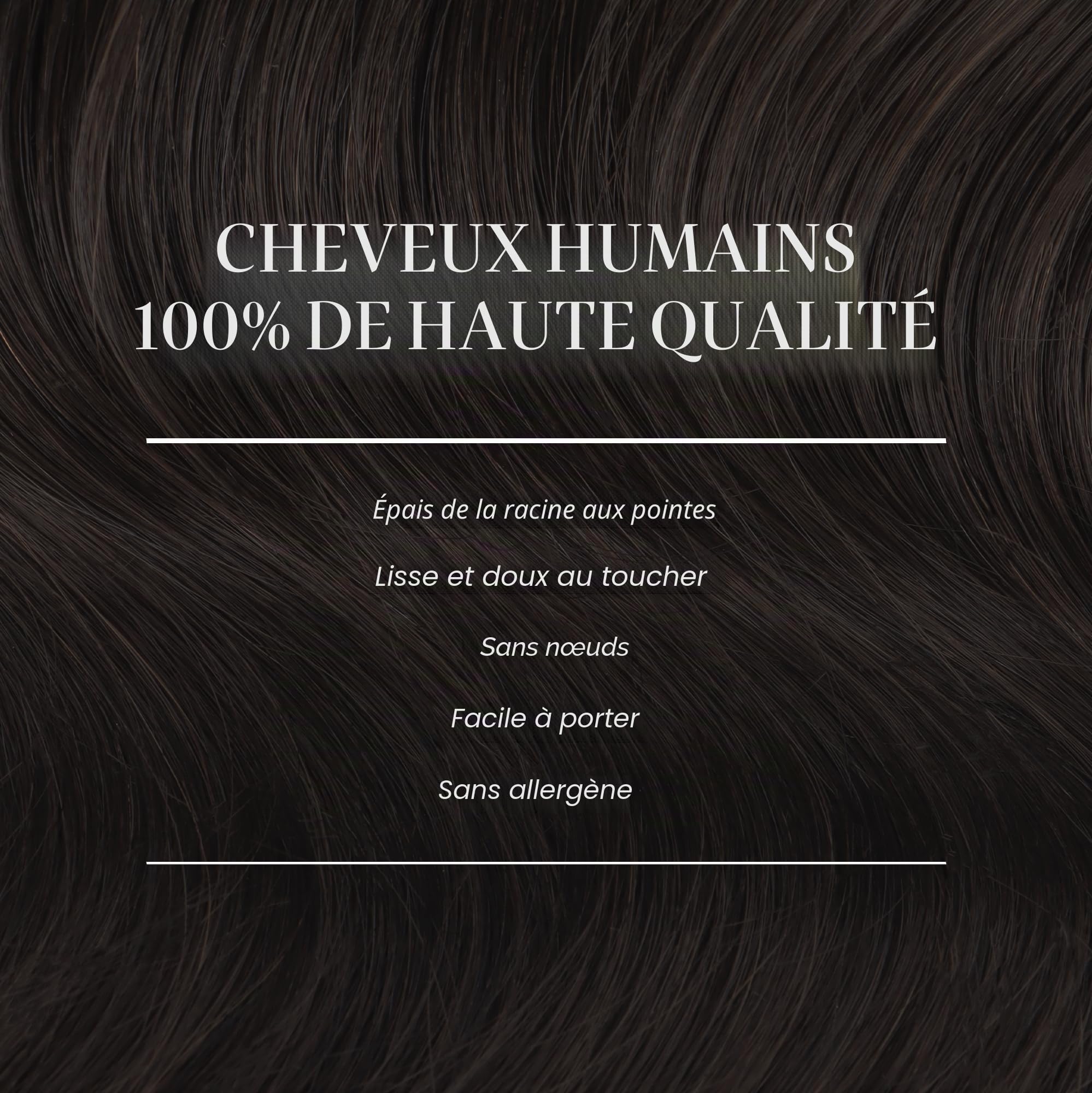 GOO GOO Extension Cheveux Naturel Clip, 35cm 120g 7pcs, #2 Brun Foncé, Extention de Cheveux Humains Vrai Cheveux, Extension a Clip Cheveux Naturel