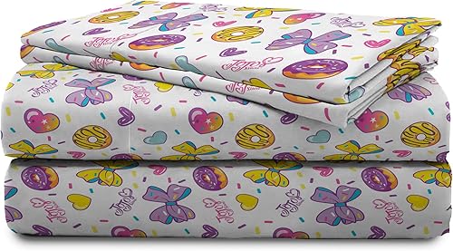 Miniatura 7 de Jay Franco - Juego de sábanas matrimonial de Nickelodeon JoJo Siwa Sprinkles & Ice Cream, 4 piezas para niños, muy suave y acogedor, microfibra