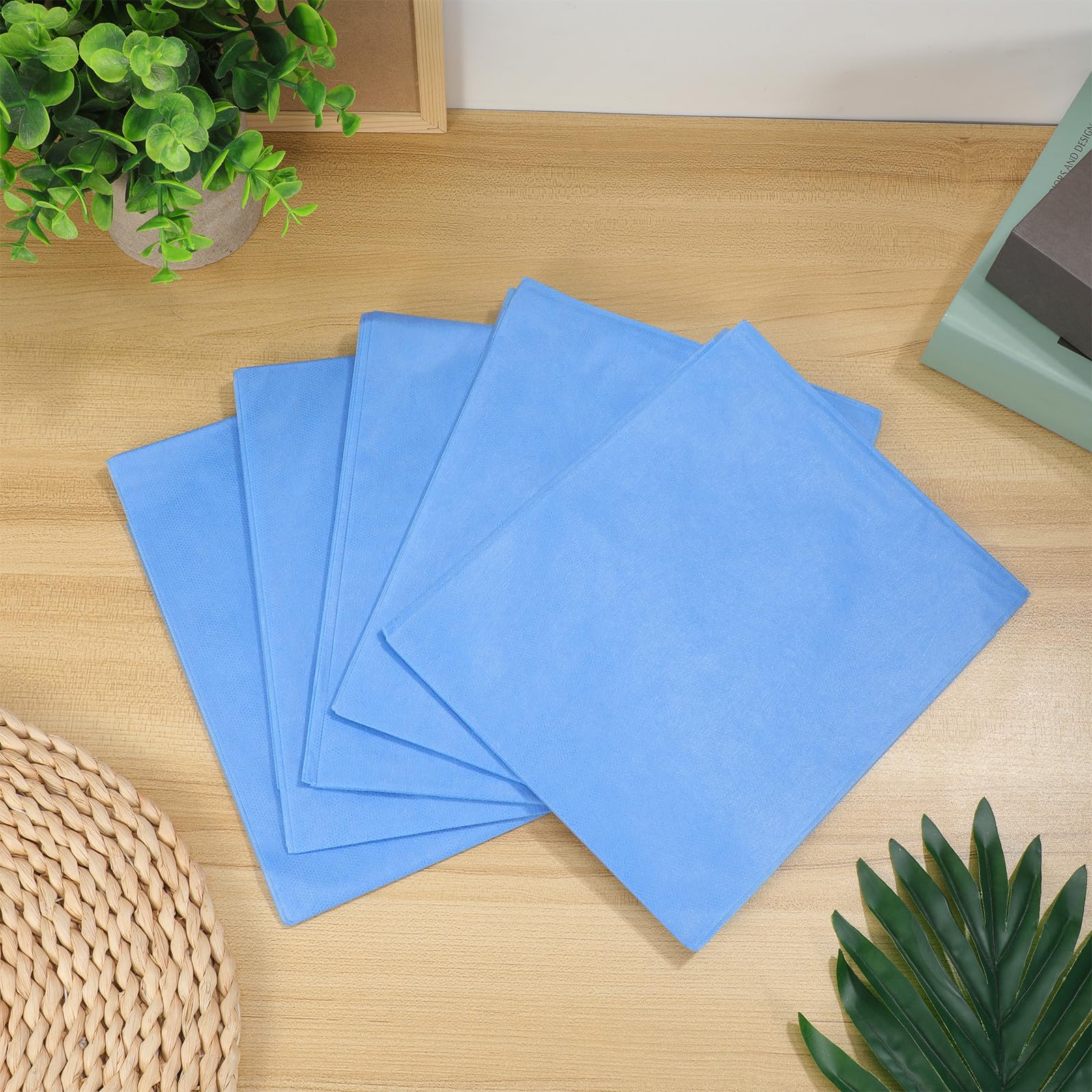 TEHAUX 100 Unidades Sábanas Desechables para Masajes de 80x180cm en Color Azul, No Tejidas, Suaves y Amigables Piel, Ideales para SPA y Salón, Paquete