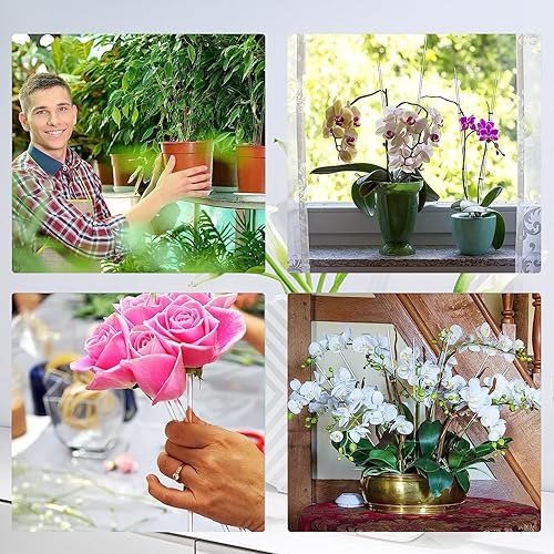 Miniatura 7 de 15 estacas acrílicas para plantas de 16 pulgadas, estacas de orquídeas acrílicas transparentes, estacas de soporte para plantas con 15 clips