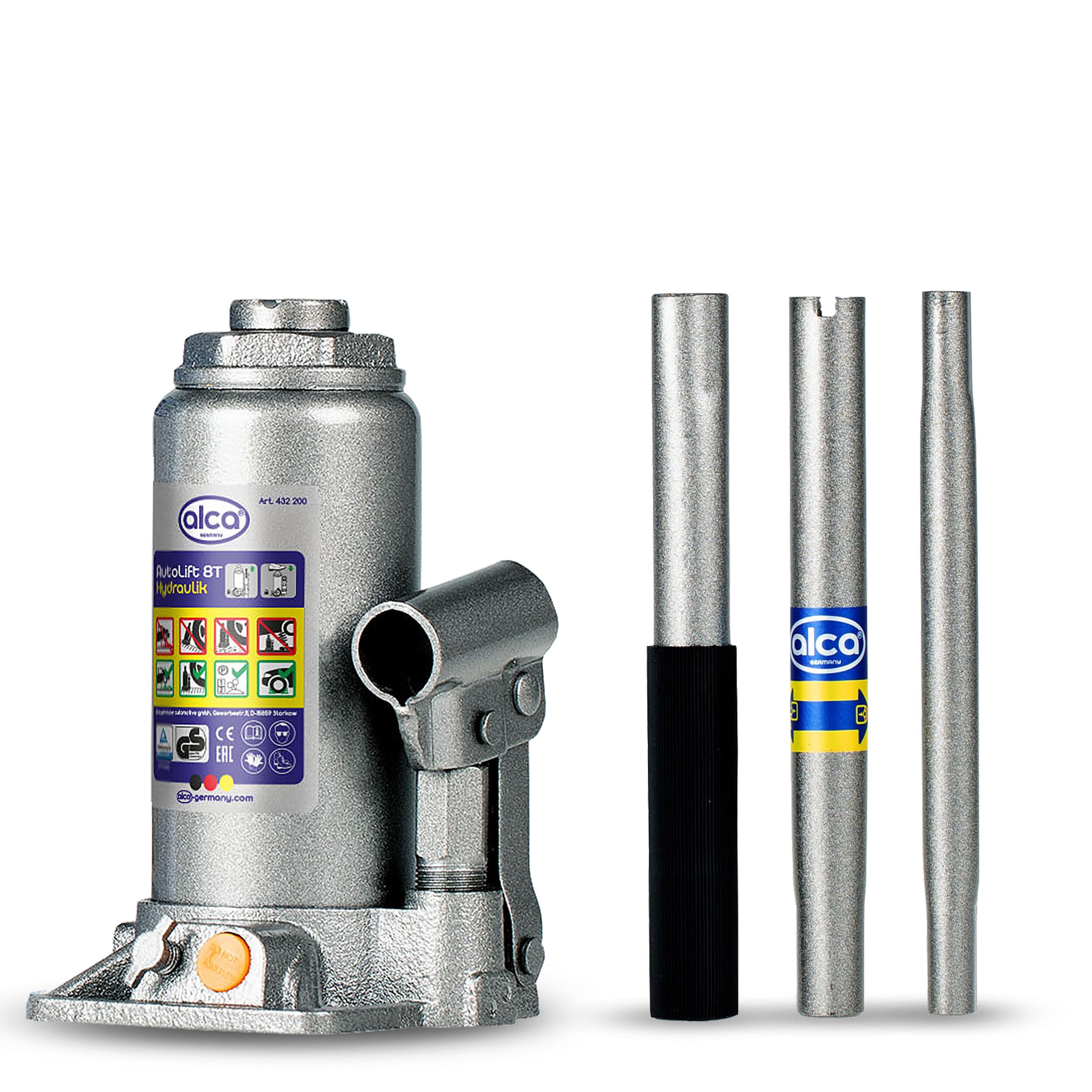 alca® Cric hydraulique 8 t, 185-355 mm Hauteur de Levage
