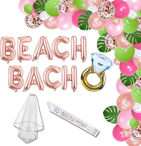 Decoraciones de fiesta de despedida de soltera en la playa, decoraciones tropicales para despedida de soltera, decoración hawaiana de despedida de