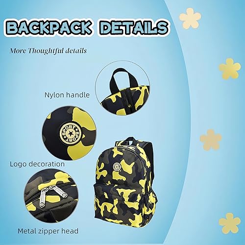 Miniatura 6 de VIDOSCLA Mochilas de camuflaje para primaria,Primary Boys Bookbag,Mini mochila escolar para estudiantes, Azul, Mochilas Daypack