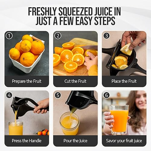 Miniatura 5 de Lemon Sqeeuzer Exprimidor manual de mano Exprimidor de prensa de cítricos para jugo de naranja fresca, limón, lima, granada Exprimidor de limón de