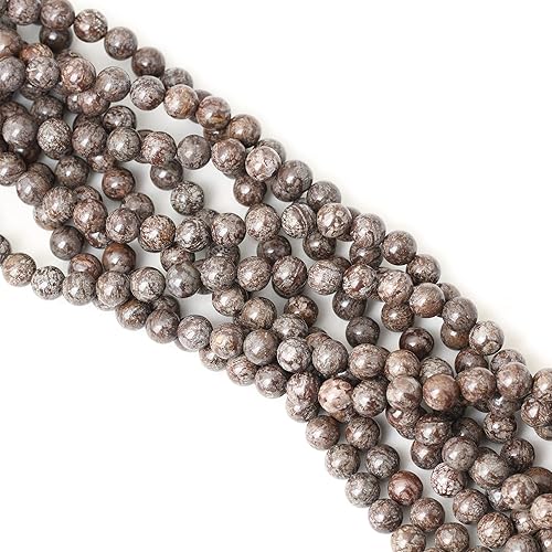 Miniatura 4 de 45 cuentas redondas sueltas de jaspe natural de África de 0.315 pulgadas para hacer pulseras, collares, aretes, joyería, 1 cuerda de 15 pulgadas