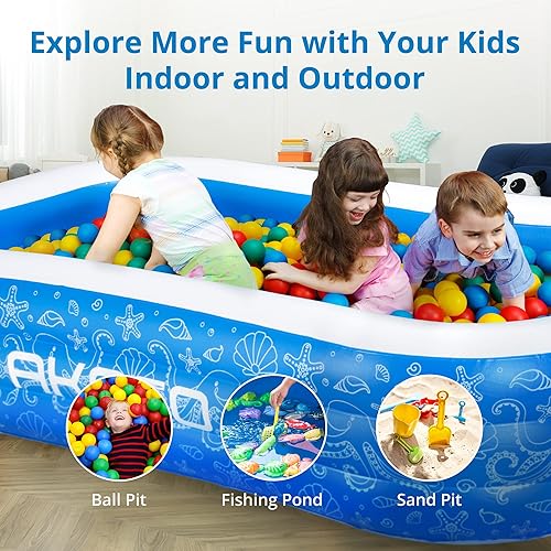 Miniatura 3 de AKASO Piscina inflable 945 x 56 x 22 pulgadas piscina inflable para niños piscina familiar para niños y adultos niños pequeños al aire libre jardín