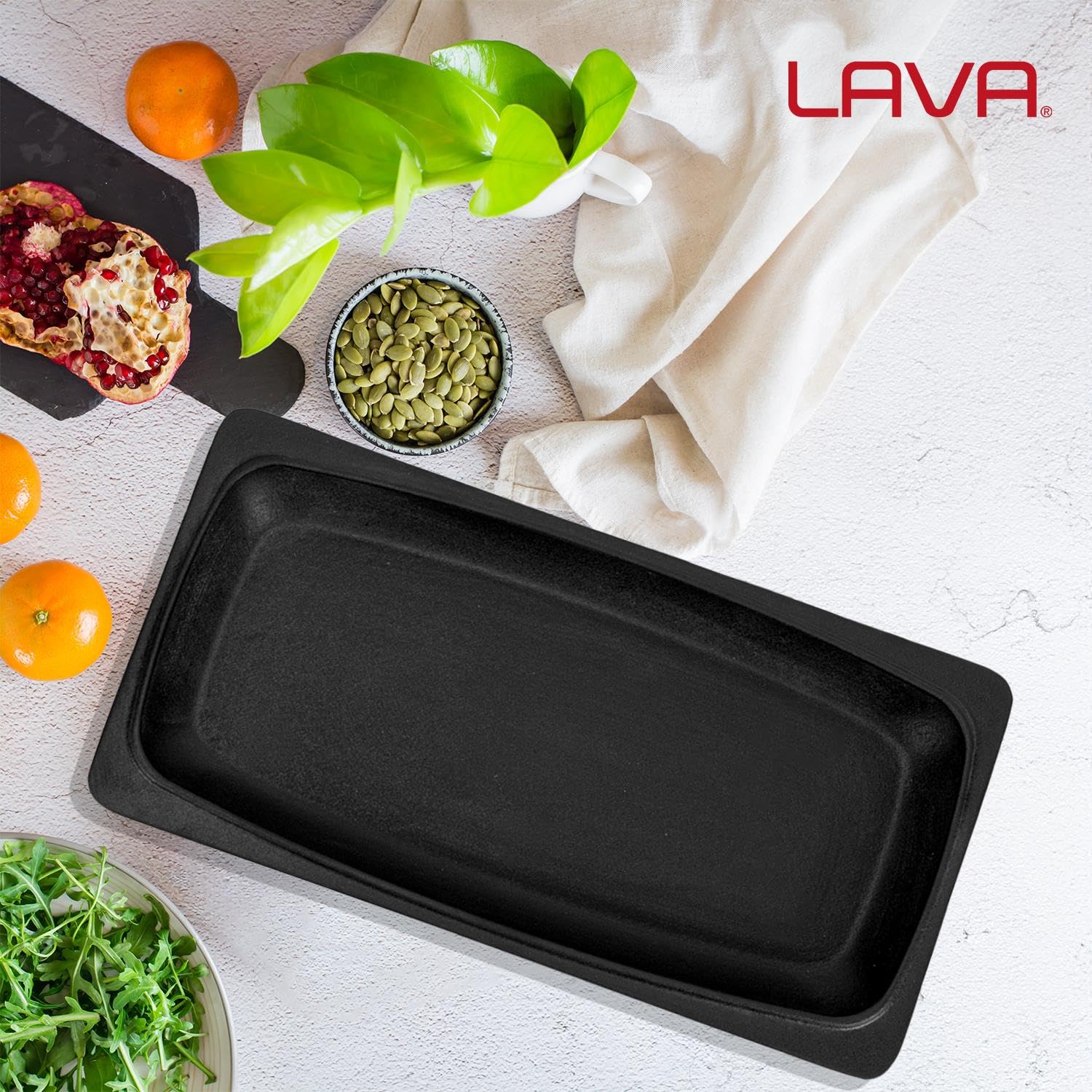 Lava Döküm Servis Tabağı, 30x15 cm