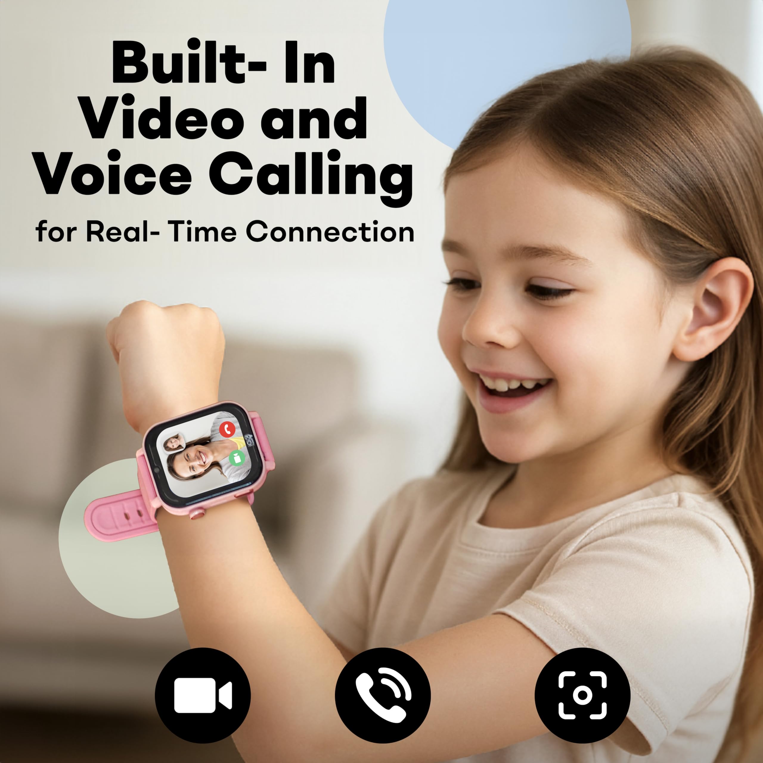 Kipywatch Smart Watch per bambini – Smart Watch per bambini con GPS Tracker e allarme zone sicure – SMS, voce e videochiamata – con modalità scuola – App genitori, abbonamento richiesto, regali per