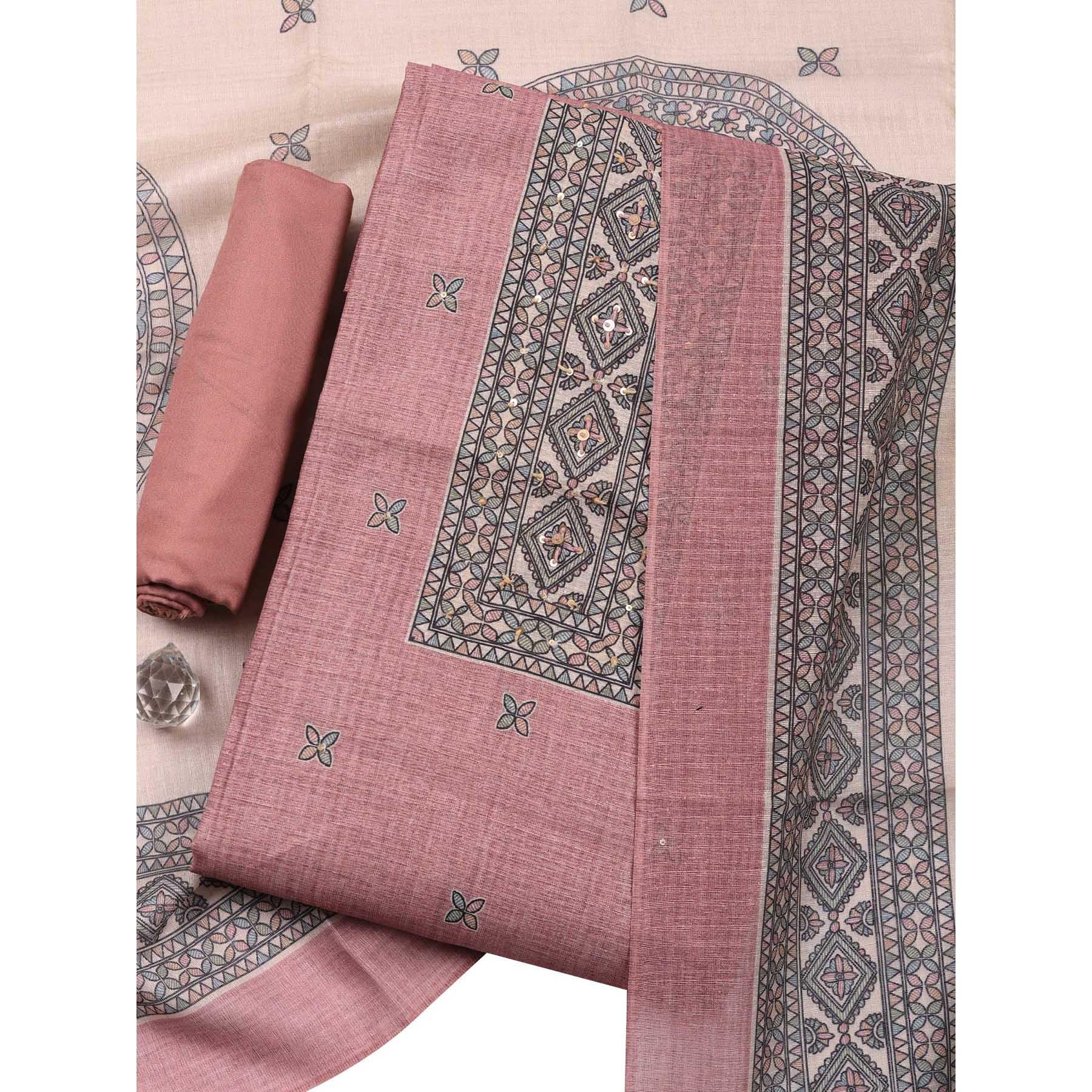 Chanderi Suit Piece | Women's Unstitched Salwar Suit Material | Traditional Ethnic Dress Fabric for Wedding, Festival & Casual.-image-30