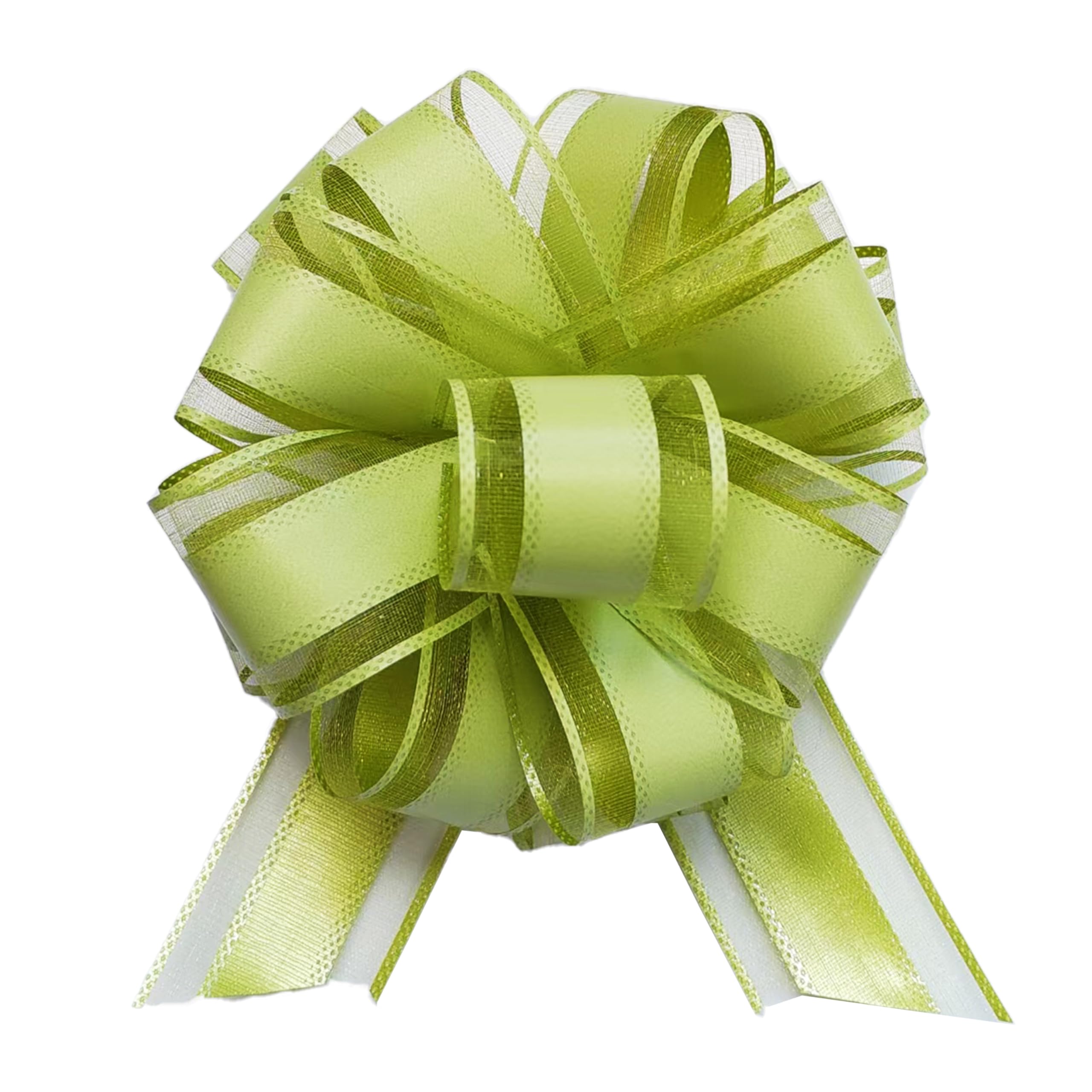 sxvblly 6 PCS Large Pull Bows 6 Inch Bean Green Bows for Gift Wrapping Wedding Basket Decorated Birthday Party and Valentine's Day Gift Decorations