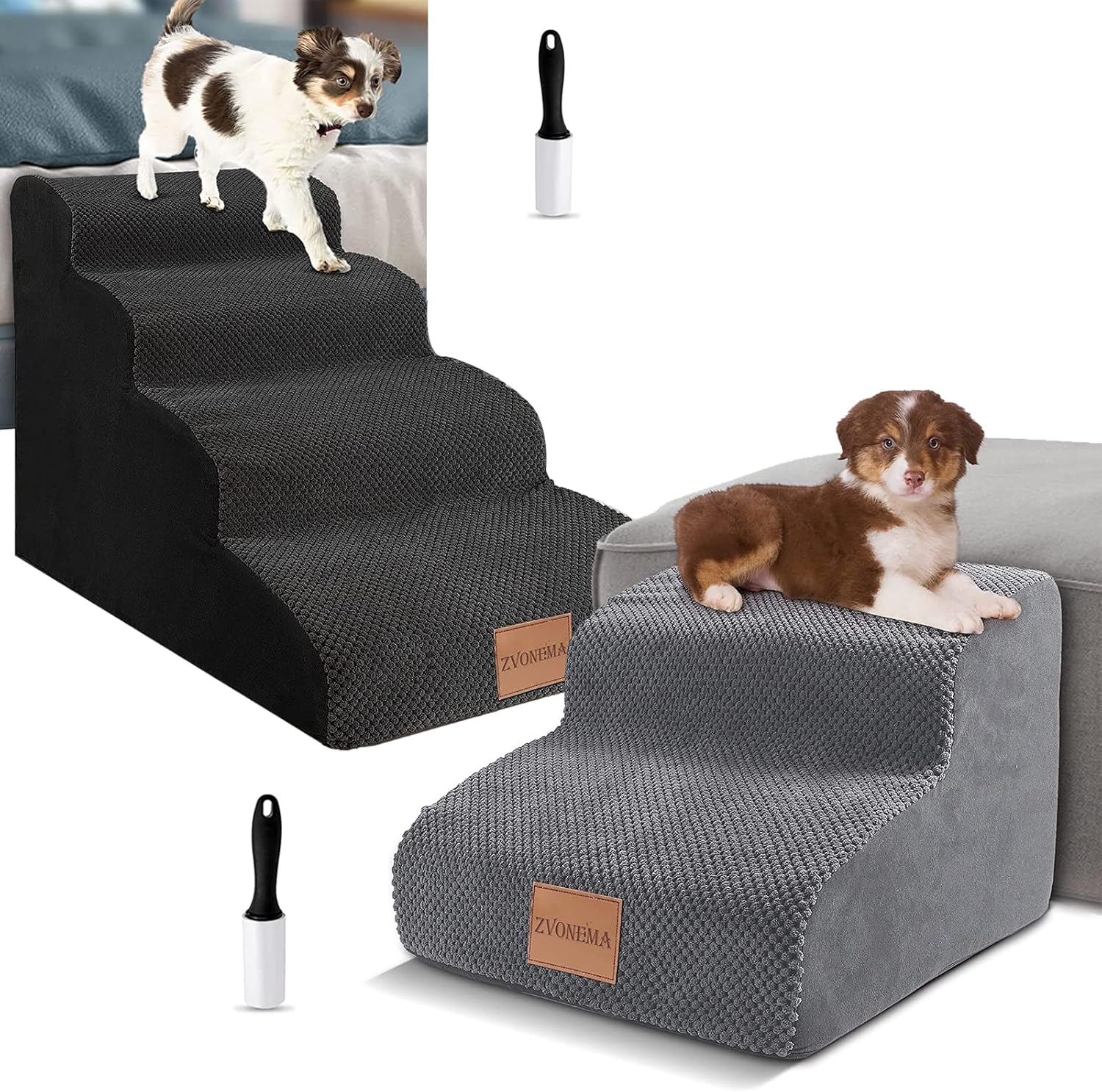 ZNM Dog Stairs, High Density Foam Dog Steps for Bed and