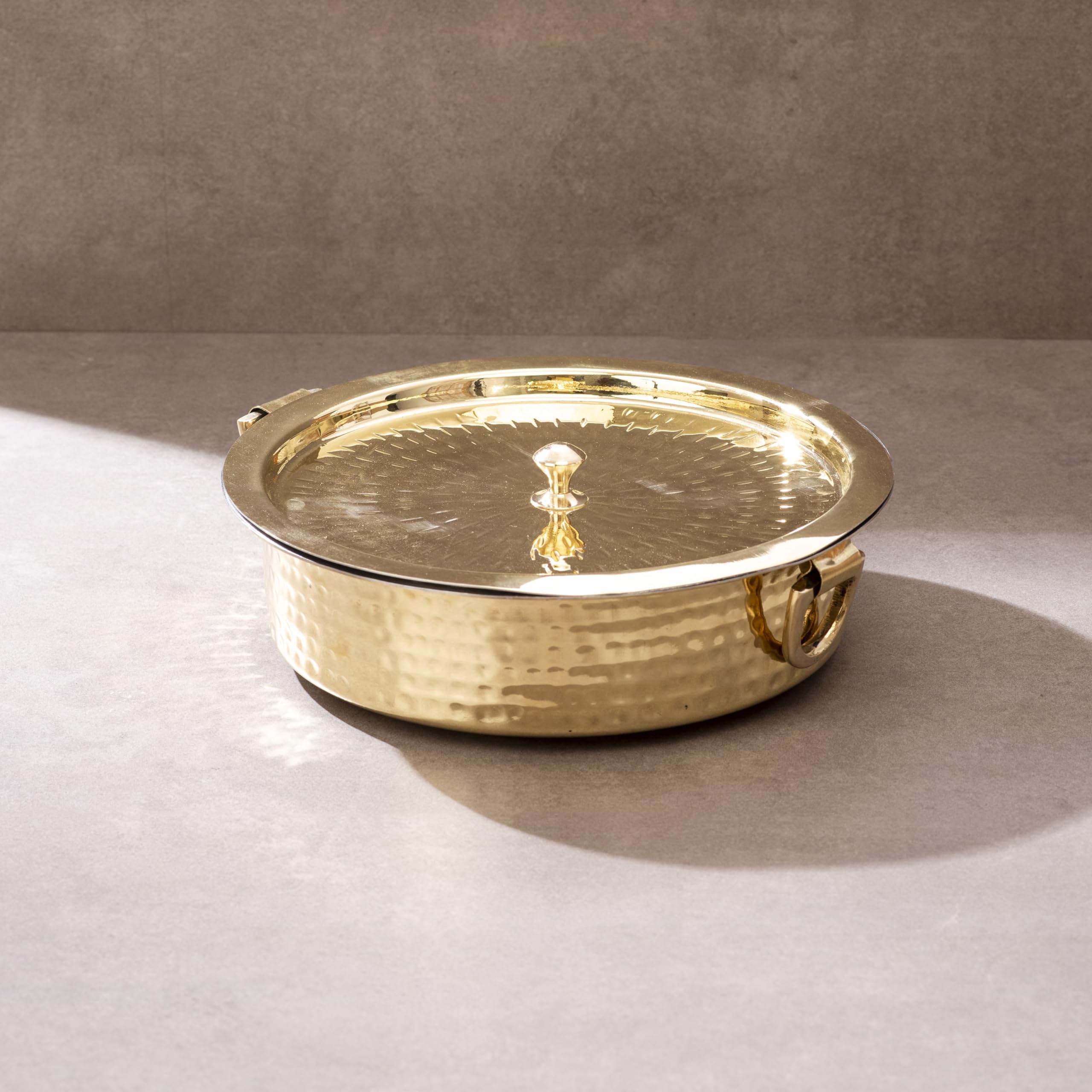 P-TAL Brass Lagaan | Cookware and Serveware | Pure Brass for Ayurvedic Health Benefits | Naturally Non Stick