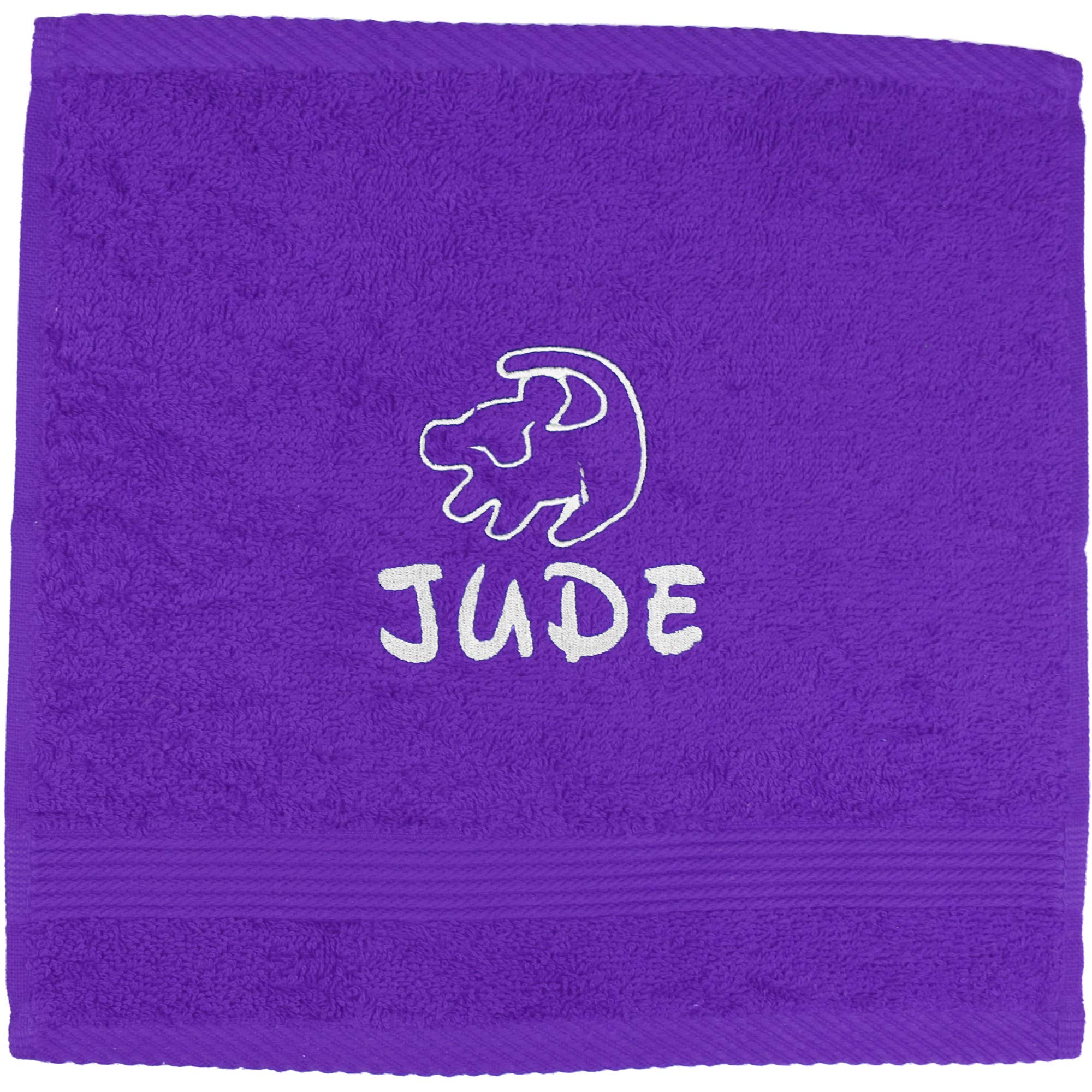 TeddyTs Personalised Lion Face Cloth Flannel (Purple)
