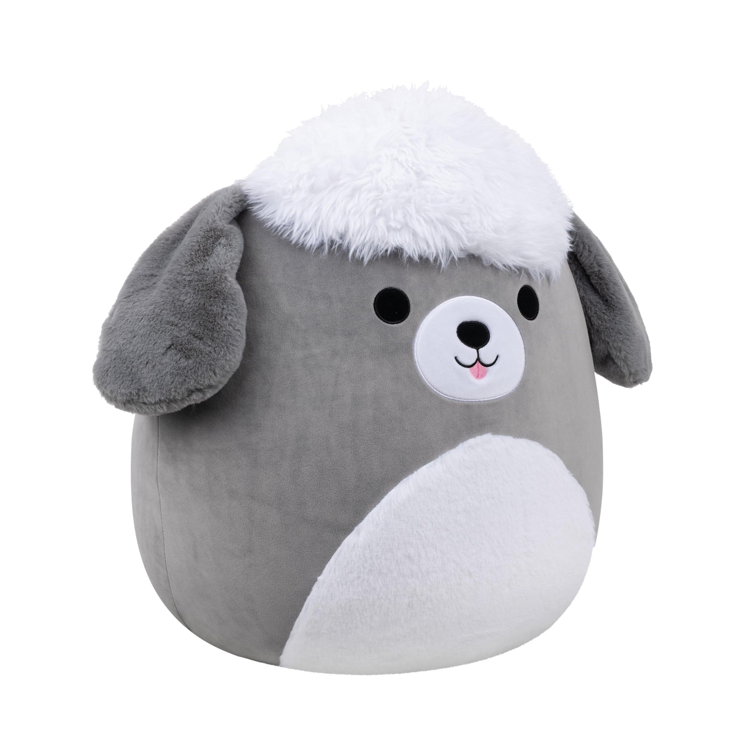 Squishmallows Arnold - Perro de Pastor (50 cm), Color Gris y Blanco