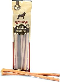 Bully Bunches All Natural Standard 12 Inch Bully Sticks – Odour Free, Rawhide Free, Chemical Free – Safe, Long Lasting Beef Dog Chew Gnaws – Fully Digestible Treat for Small and Medium Dogs, 5 Pk