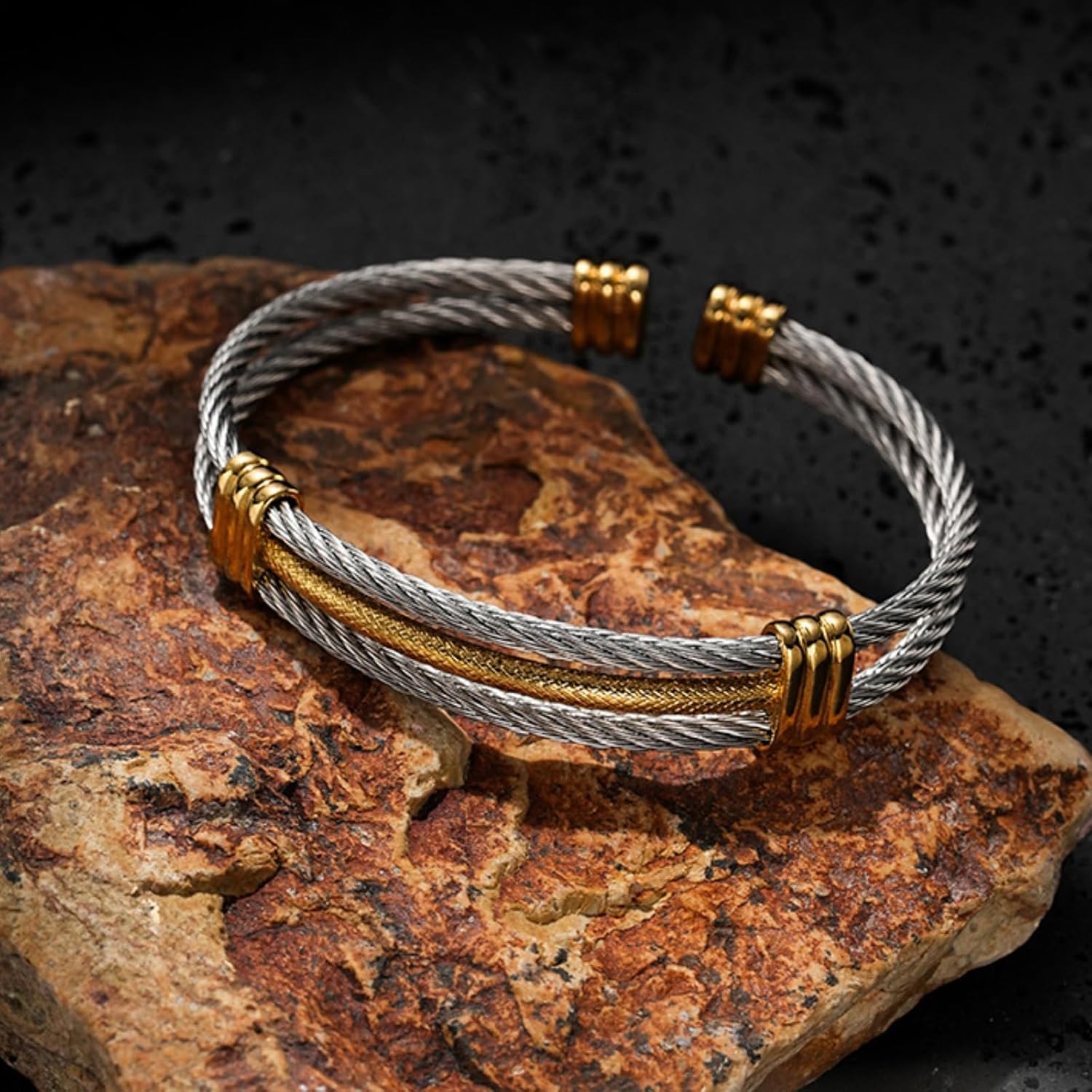 To My Man Bracelet Stainless Steel Twisted Cable Adjustable Cuff Bangle Bracelet Birthday Inspirational Gifts for Husband Boyfriend - Image 4