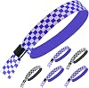 100pcs Blue Checkered Cloth Wristbands for Events,Wrist Bands for Festivals Concerts Admission Party Identification Fabric Bracelets Silver with Blue