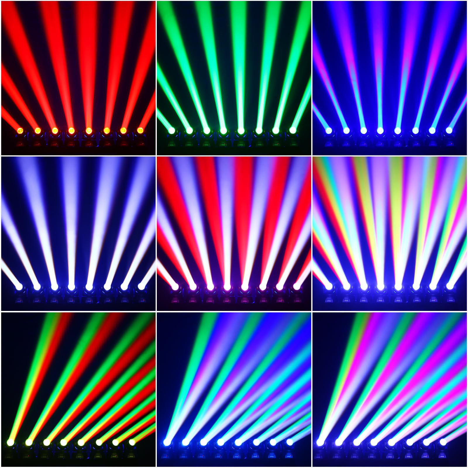 Mini 60W Beam Moving Head Bühnenlicht, RGBW LED Partylicht dmx512 Sprachsteuerung Professionelle Beleuchtungsanlage für Bühnenbeleuchtung Disco DJ Bar Weihnachten
