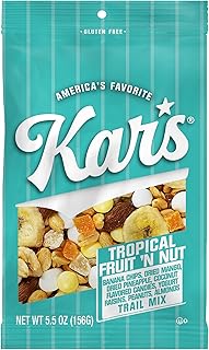 Kar’s Nuts Tropical Fruit ‘N Nut Trail Mix, 5.5 oz Resealable Pouch (Pack of 12), Gluten-Free Trail Mix Snack