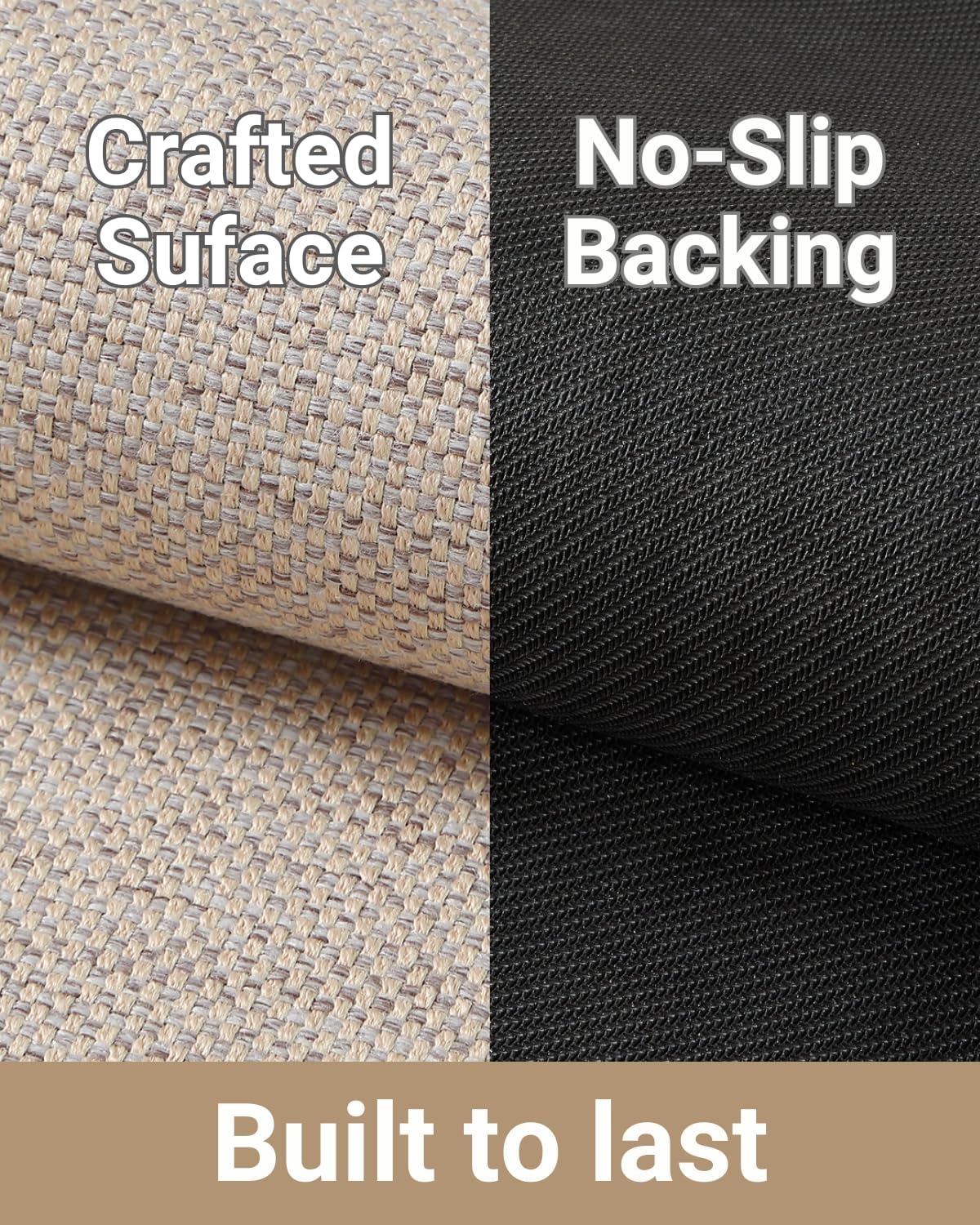 HearthCraft Ultra Thin Indoor Door Mat 24" x 36", Non Slip Entryway Rug, Low Profile Front Door Mat with Rubber Backing, Durable Inside Doormat for Entry, Patio, Porch, Beige