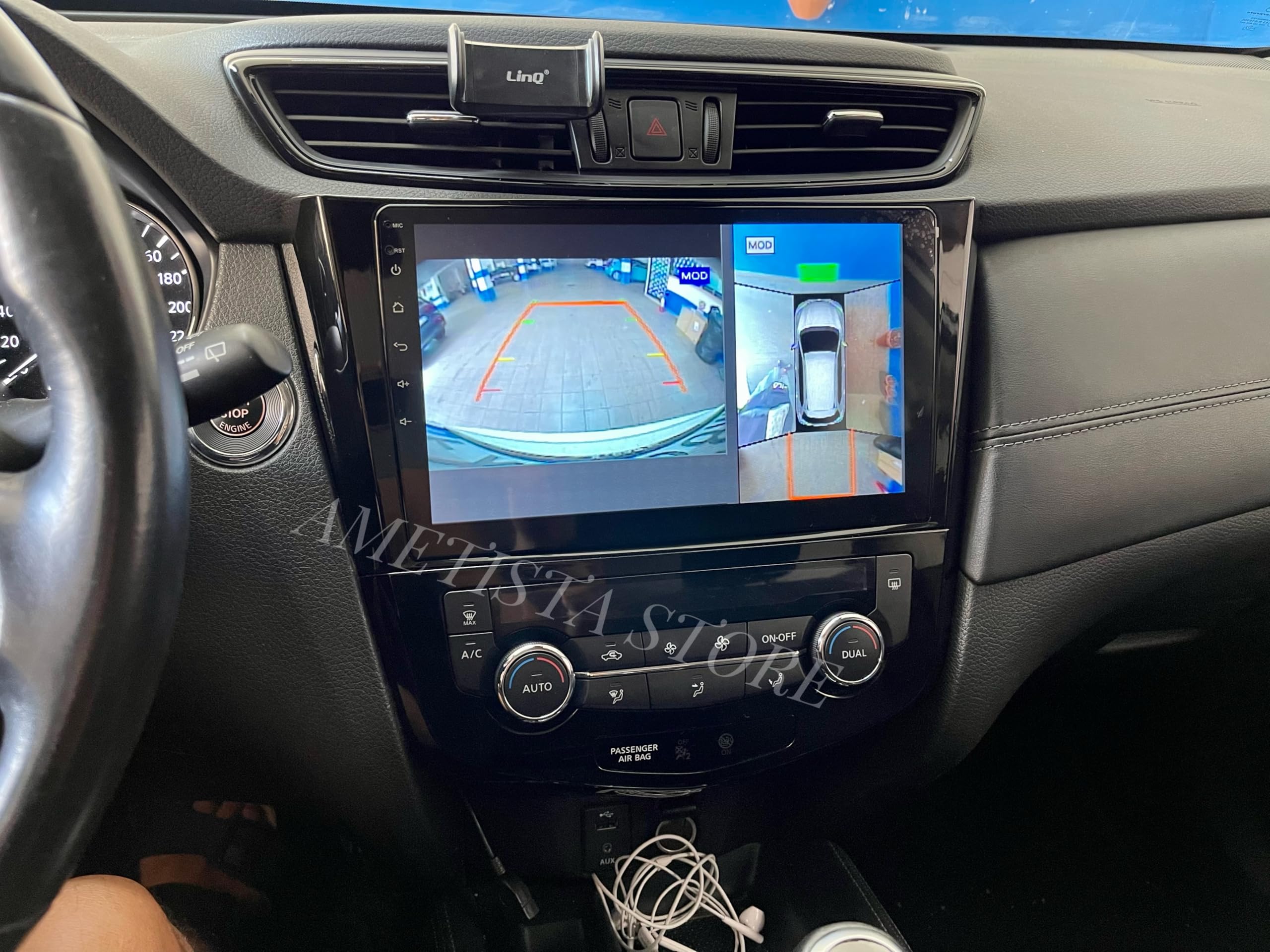 Android 14 Autoradio Navigatore per Nissan Qashqai J11 X-Trail T32 Rogue 10.1" Pollici Car Tablet Stereo Wireless Carplay Android Auto Bluetooth Radio, compatibile con le telecamere 360° Di Serie