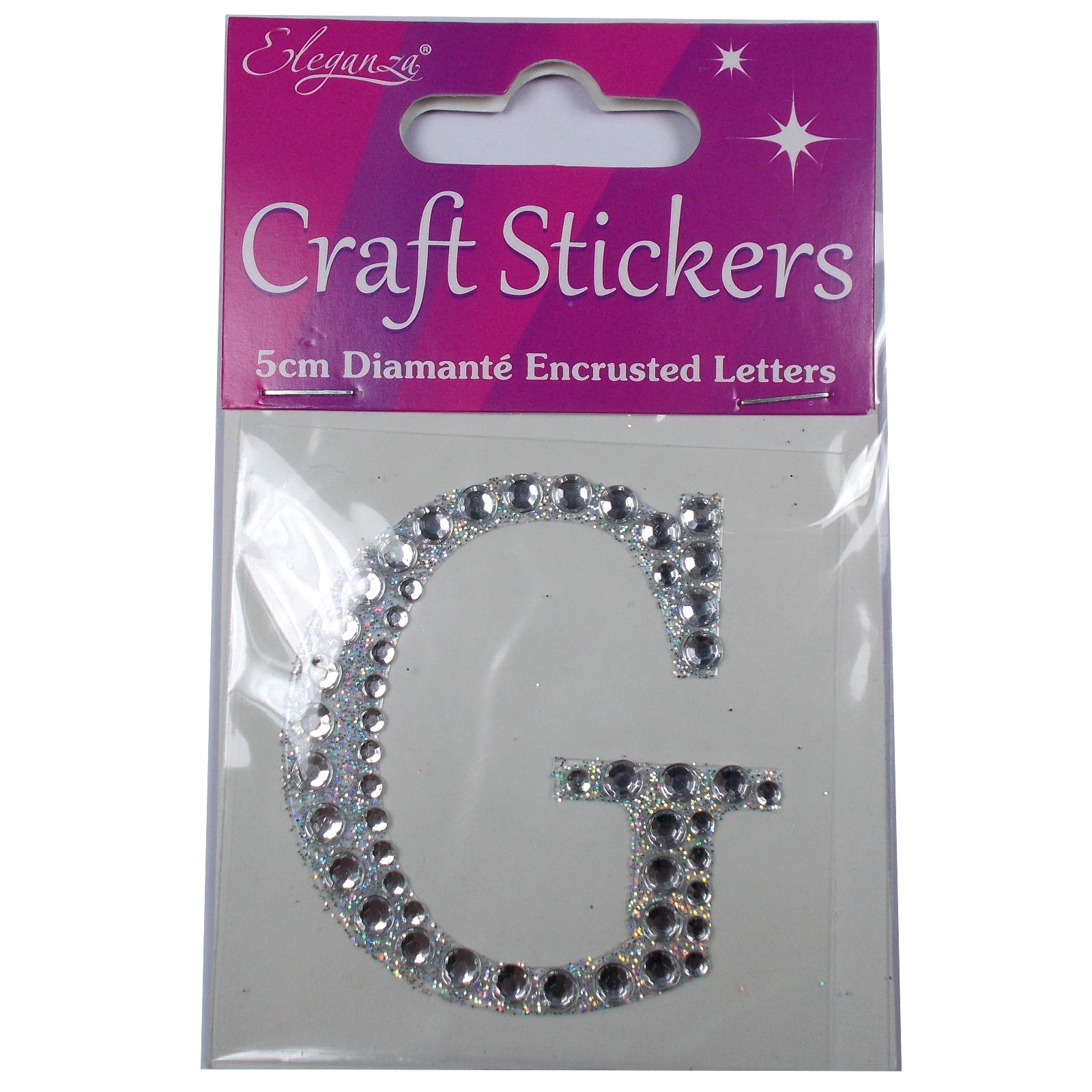 Craft Stickers 5cm Diamante Encrusted Letters & Numbers (G)