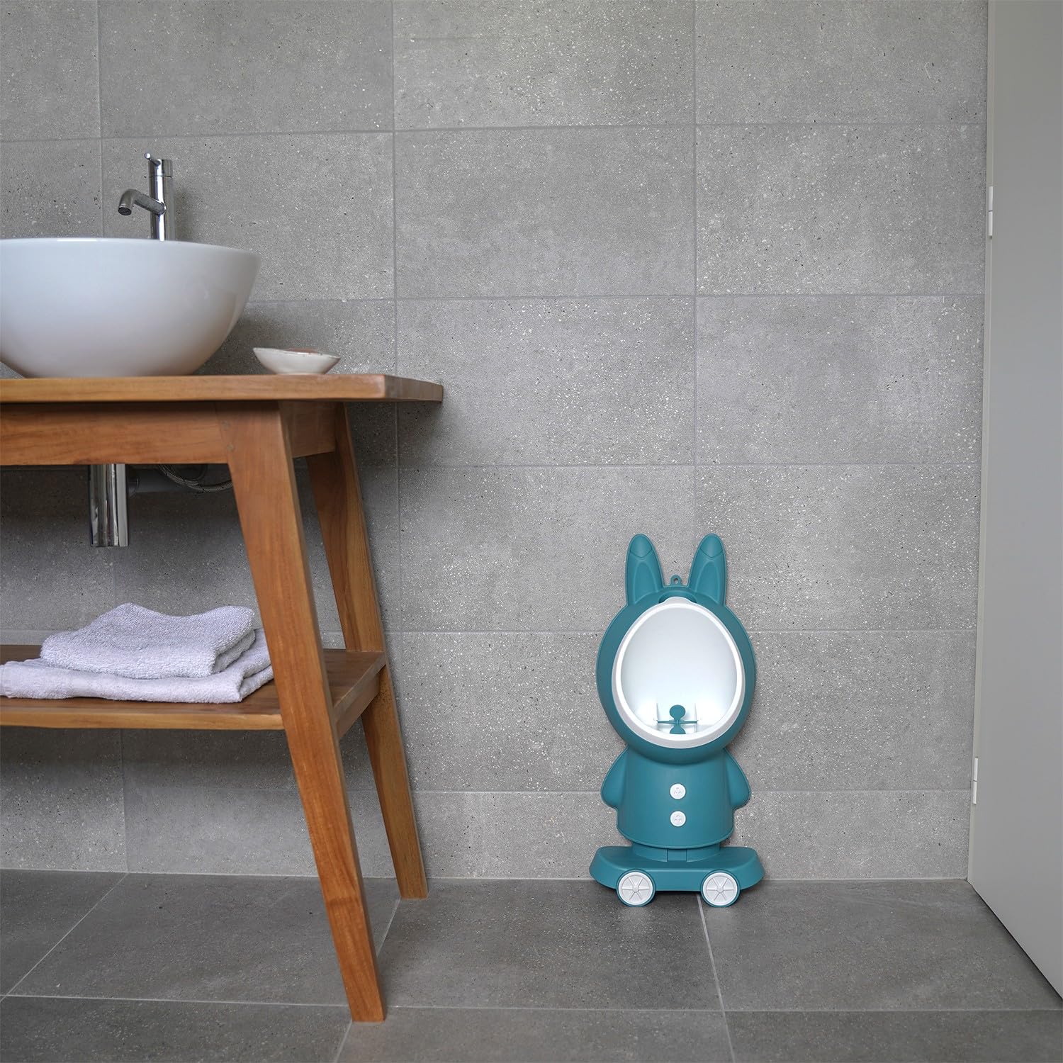 THERMOBABY - Urinoir LAPIN - Urinoirs d'Apprentissage la Propreté Pour Garçons - Toilette Enfant Ludique - Évolutif - 3 Hauteurs de Réglage - Lapin - Bleu