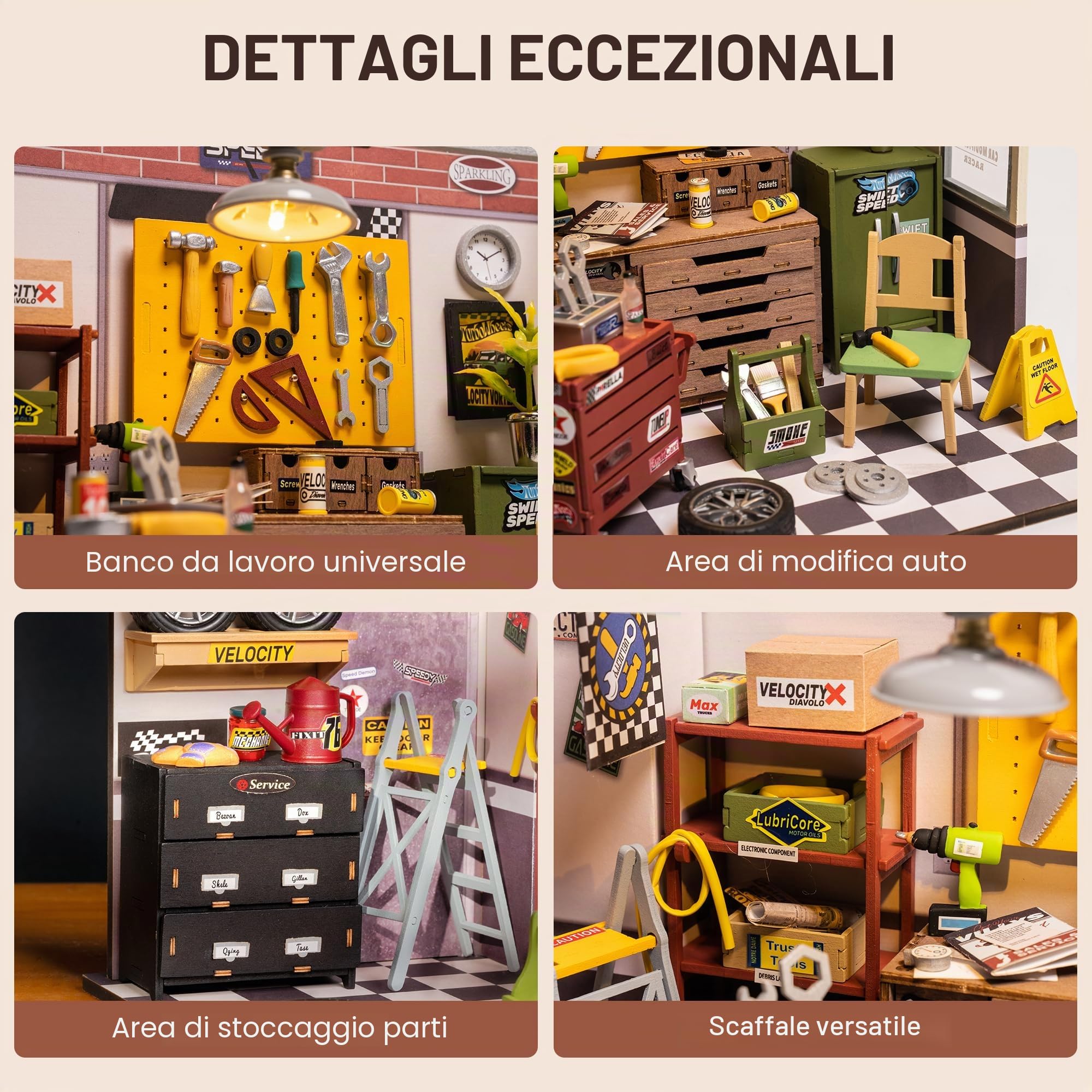 ROBOTIME ROBOTIME Kit fai da te in miniatura, casa delle bambole in legno, kit di costruzione con LED per adulti e bambini, regalo di compleanno per vacanze