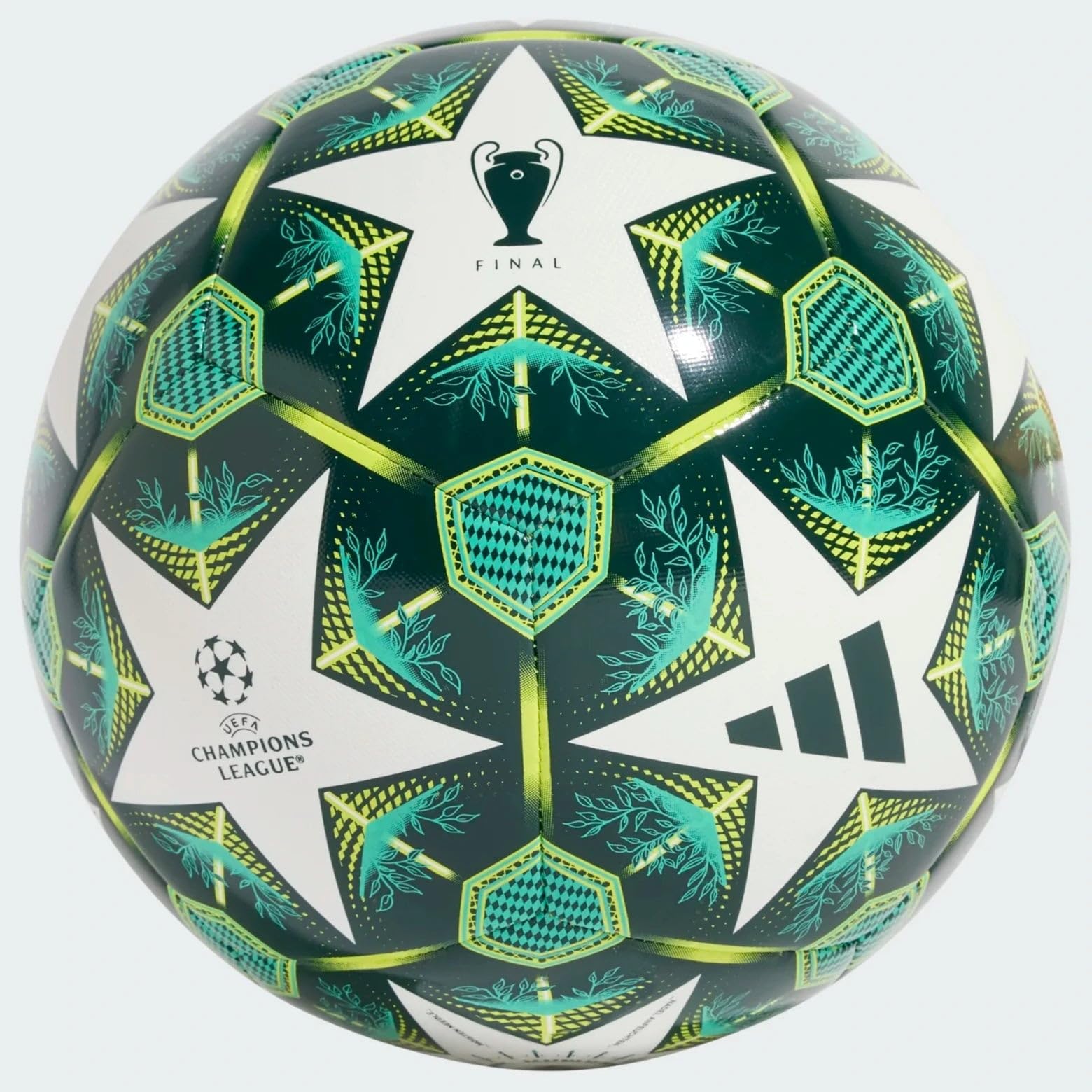 adidas UCL - Pallone da calcio unisex per adulti, bianco/verde ombra/verde/slime solare, 4
