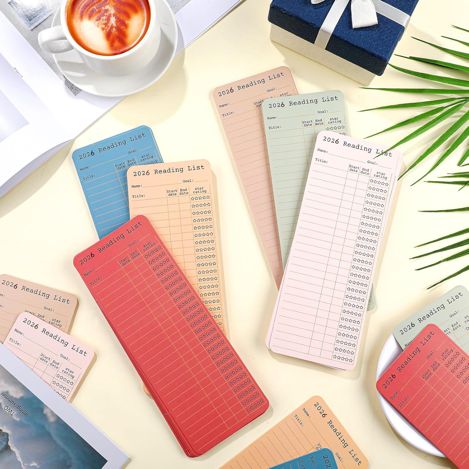 60 Pcs 2026 Reading Log Bookmark 3 x 7.9 Inch Reading List Bookmark Book Lovers Gifts Macaron Color Library Book Tracker Notecards for Teachers Students School Library Accessories - Image 4
