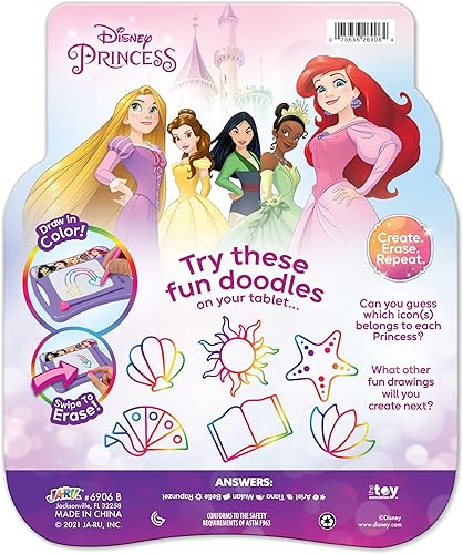 Miniatura 6 de JA-RU Disney Princess Magic Draw - Almohadilla de Dibujo Magnética (1 Paquete). Tablero de Dibujo para Niños para Viajes en Auto Tablero