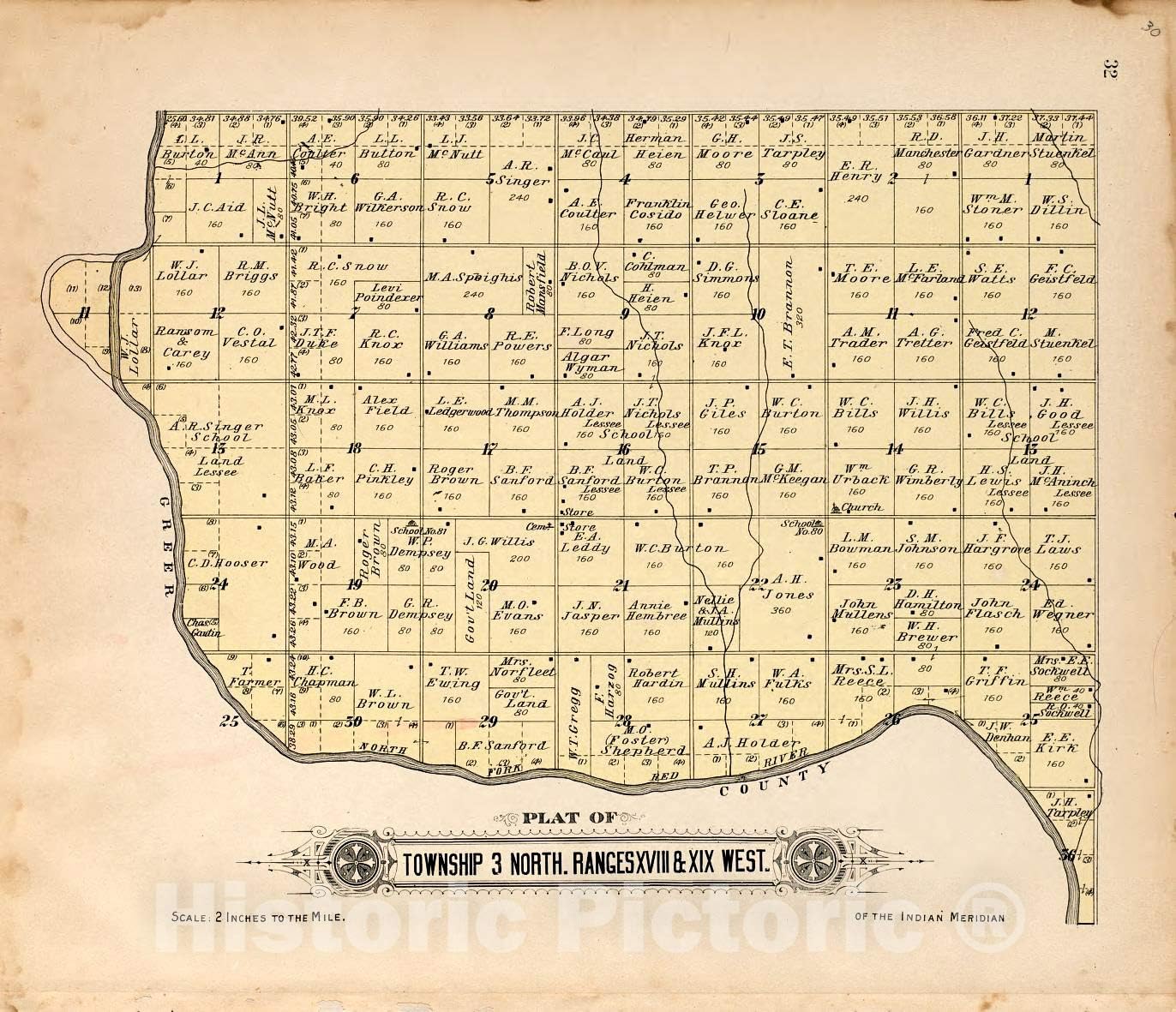 Historic 1913 mapa de pared Libro de Plat del condado de Kiowa, Oklahoma