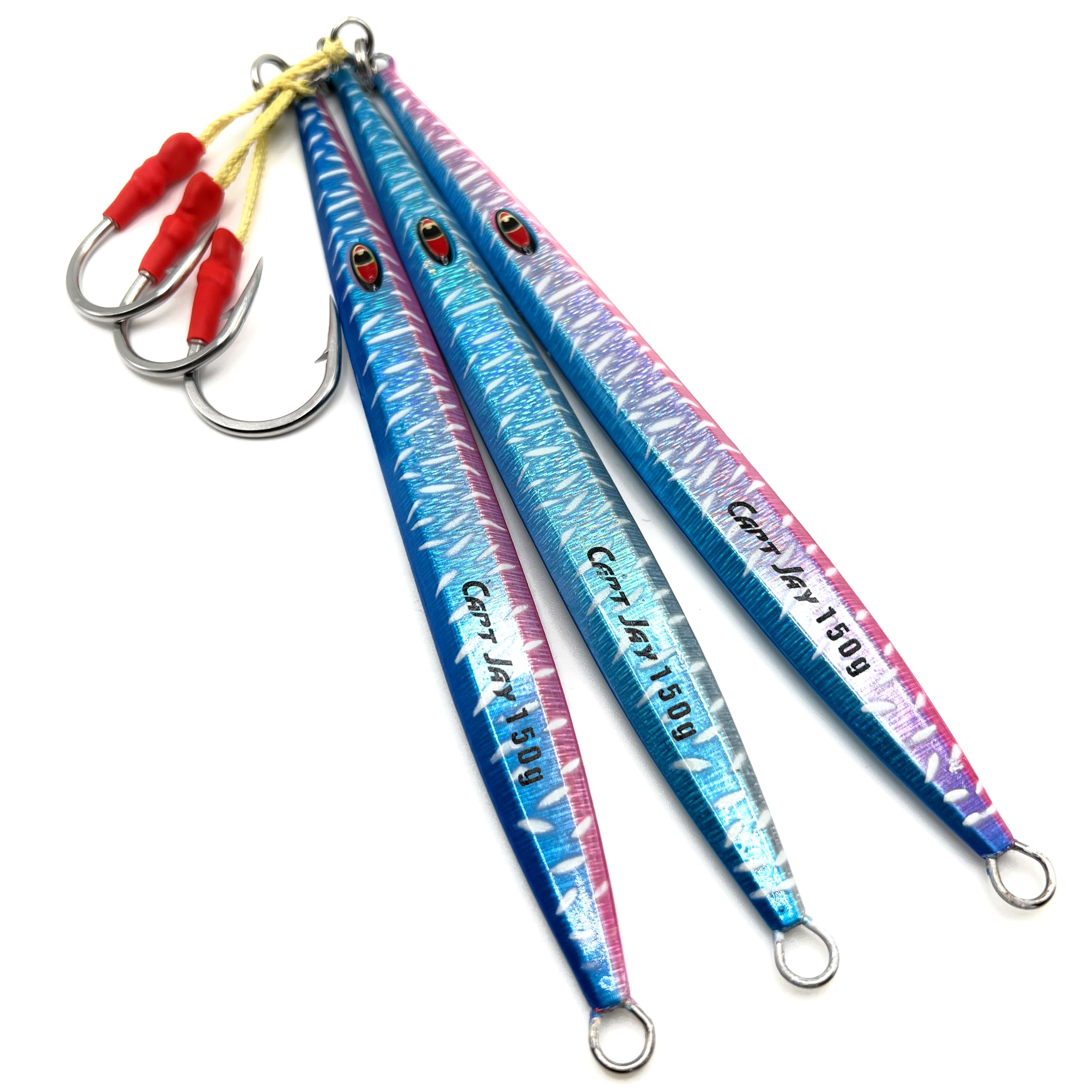 Capt Jay Fishing Saltwater jigs Speed Slow Pitching Lures,Vertical Artificial Lures Jigging Lure Fishing jigs (Blue, 150g-3pcs) : Sports & Outdoors