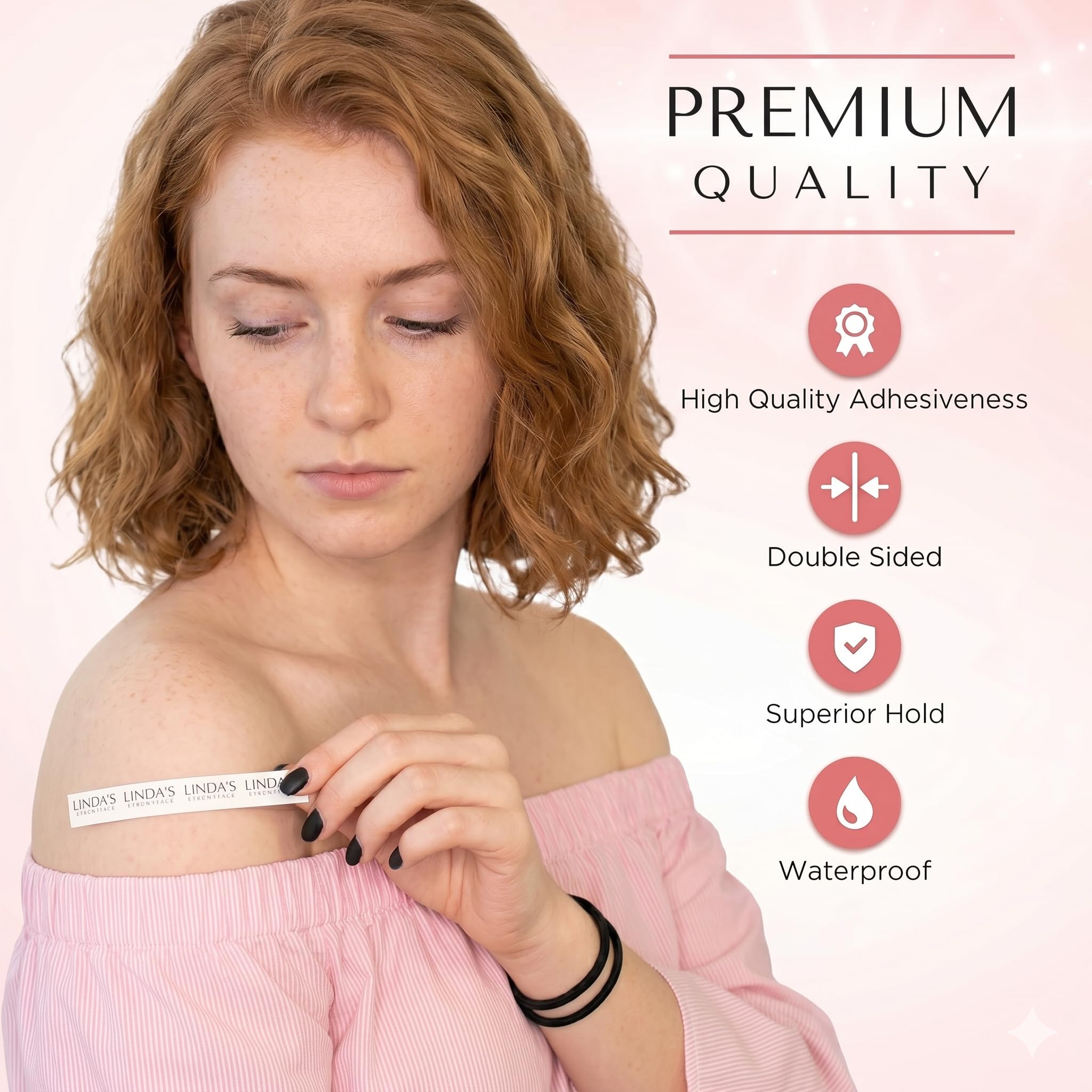 Linda's Essentials Double Sided Body Tape and Fashion Tape, Fabric Tape, Double Sided Tape for Clothes, Body Tape Double Sided for All Fabric Types, Extra Adhesive Dress Tape Boob Tape — view 2
