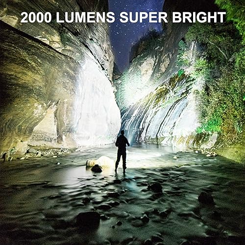Miniatura 8 de NPET XHP70 Linterna LED recargable por USB, linterna táctica súper brillante de 2000 lúmenes, linterna zoomable para camping, senderismo, hogar, al