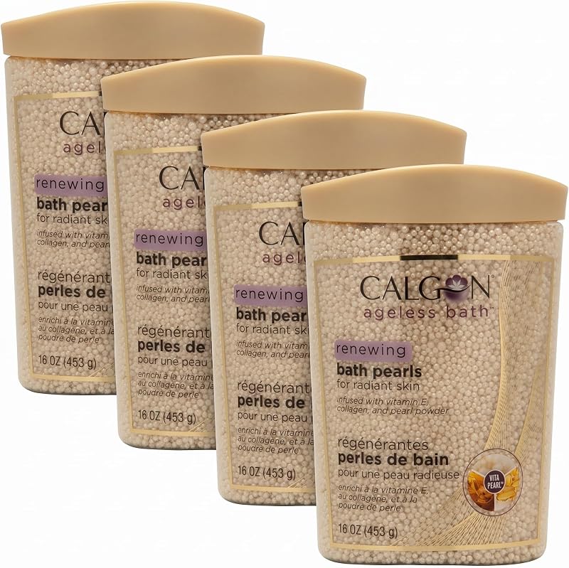 Calgon Ageless Bath Series Renewing Pearls para banho, 4 unidades de aproximadamente 113 g