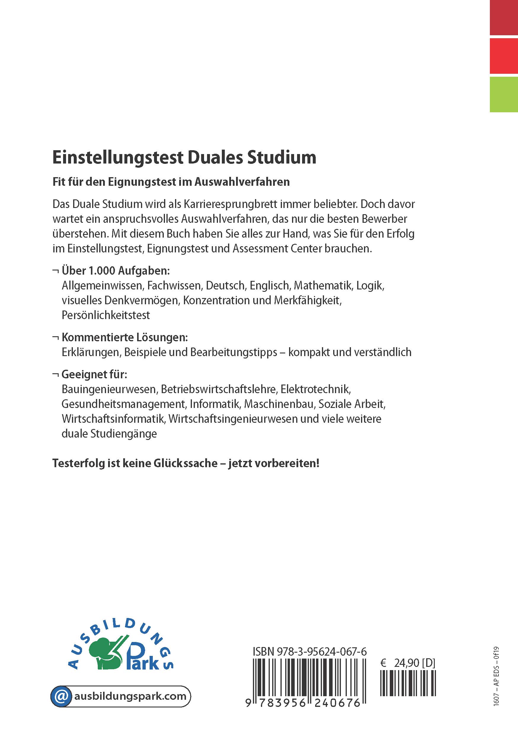 Einstellungstest Duales Studium Kombipaket: Online-Testtrainer + Buch | Über 3.400 Aufgaben mit allen Lösungswegen | Allgemeinwissen, Mathe, Sprache, Fremdsprachen, Logik, Konzentration und mehr