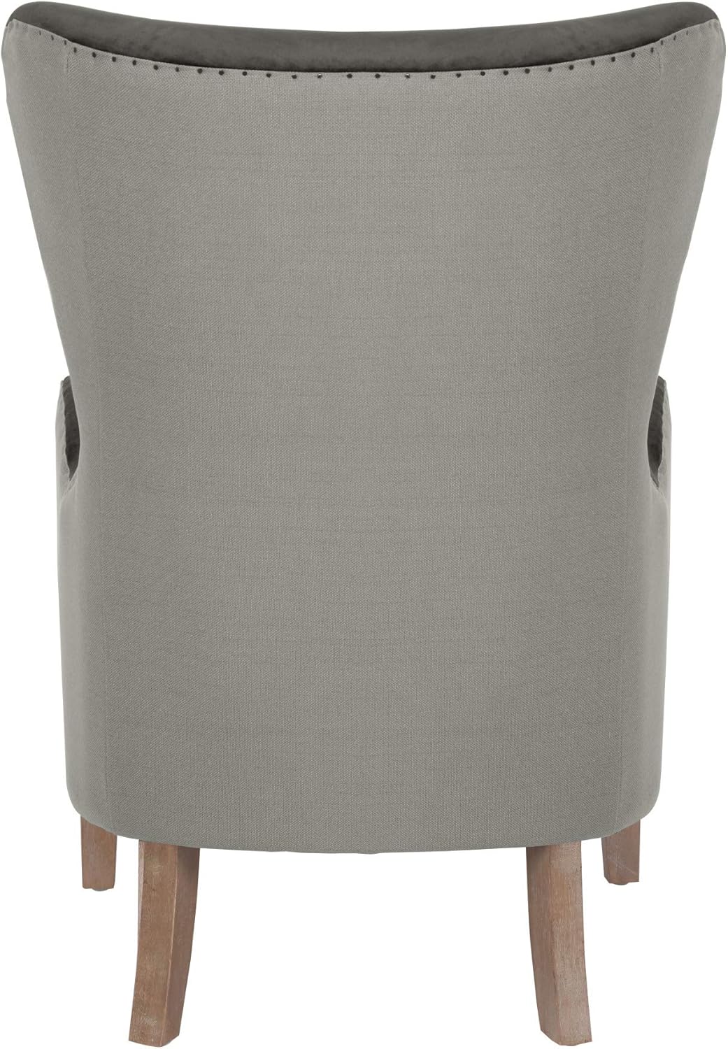 Elle Decor Modern Farmhouse Wingback Chair, Dark Gray/Gray